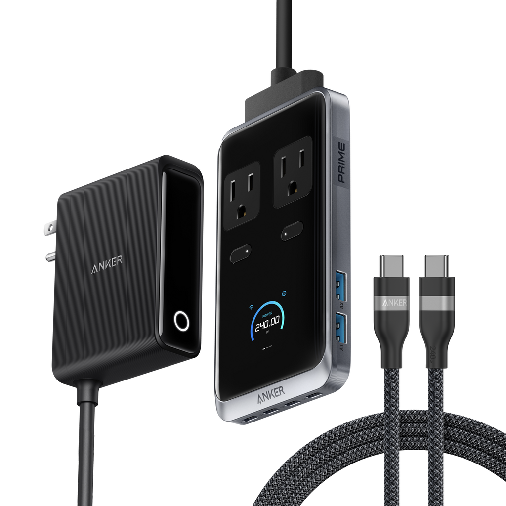 Prime Charging Station (8-in-1, 240W) and USB-C to USB-C Cable (6 ft, 240W) C7