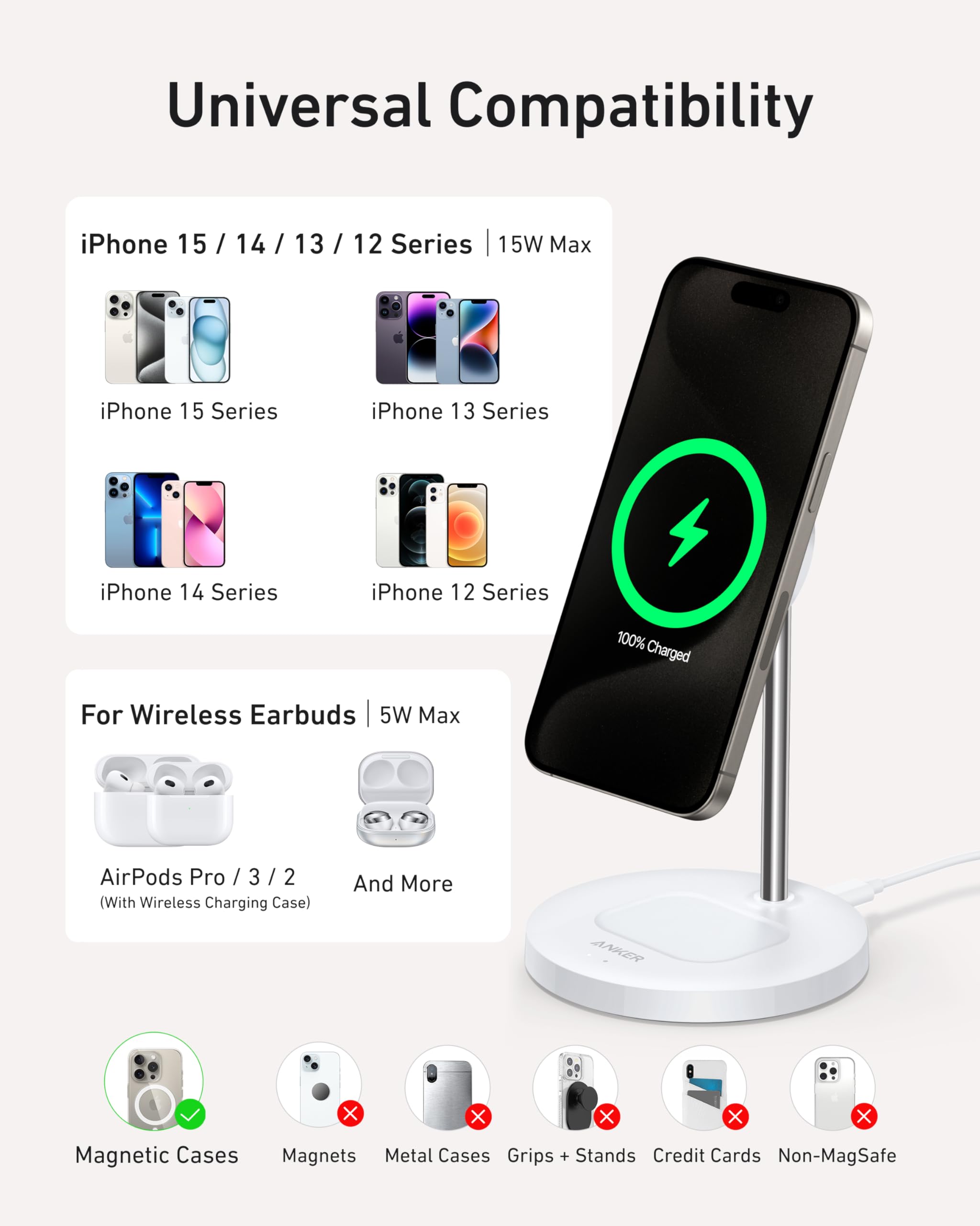Refurbished MagGo Wireless Charger (2-in-1, Stand) X1