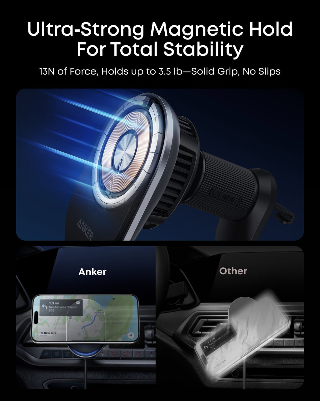 Prime Wireless Car Charger (MagGo, AirCool, Pad) C0