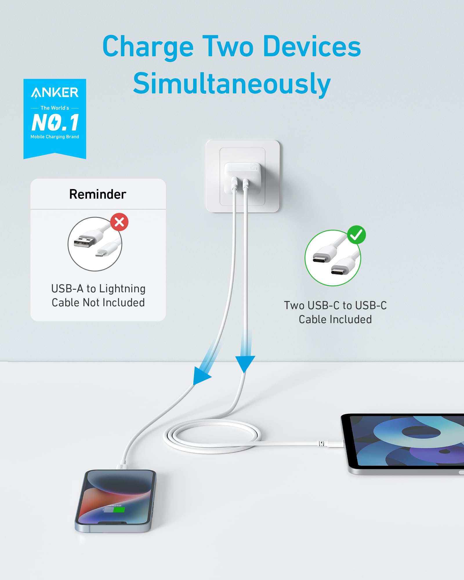 Refurbished 20W Fast Wall Charger (2-Pack) E7