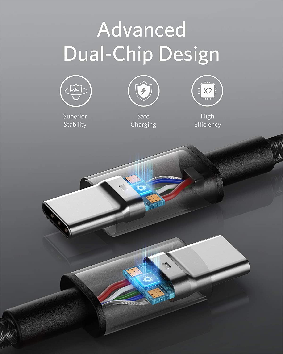 New Nylon USB-C to USB-C 100W Cable (10 ft) Z9