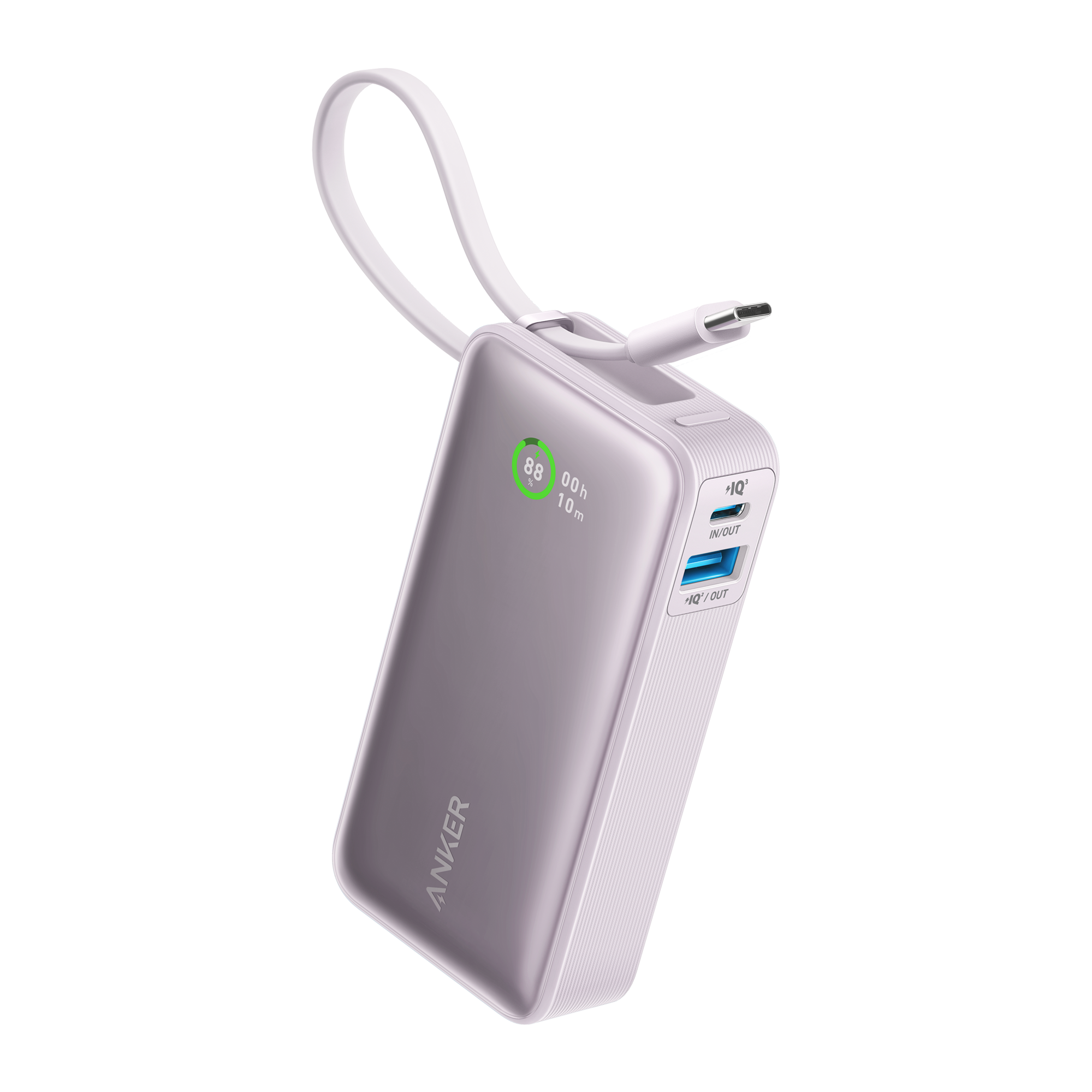 Nano Power Bank (30W, Built-In USB-C Cable) T7