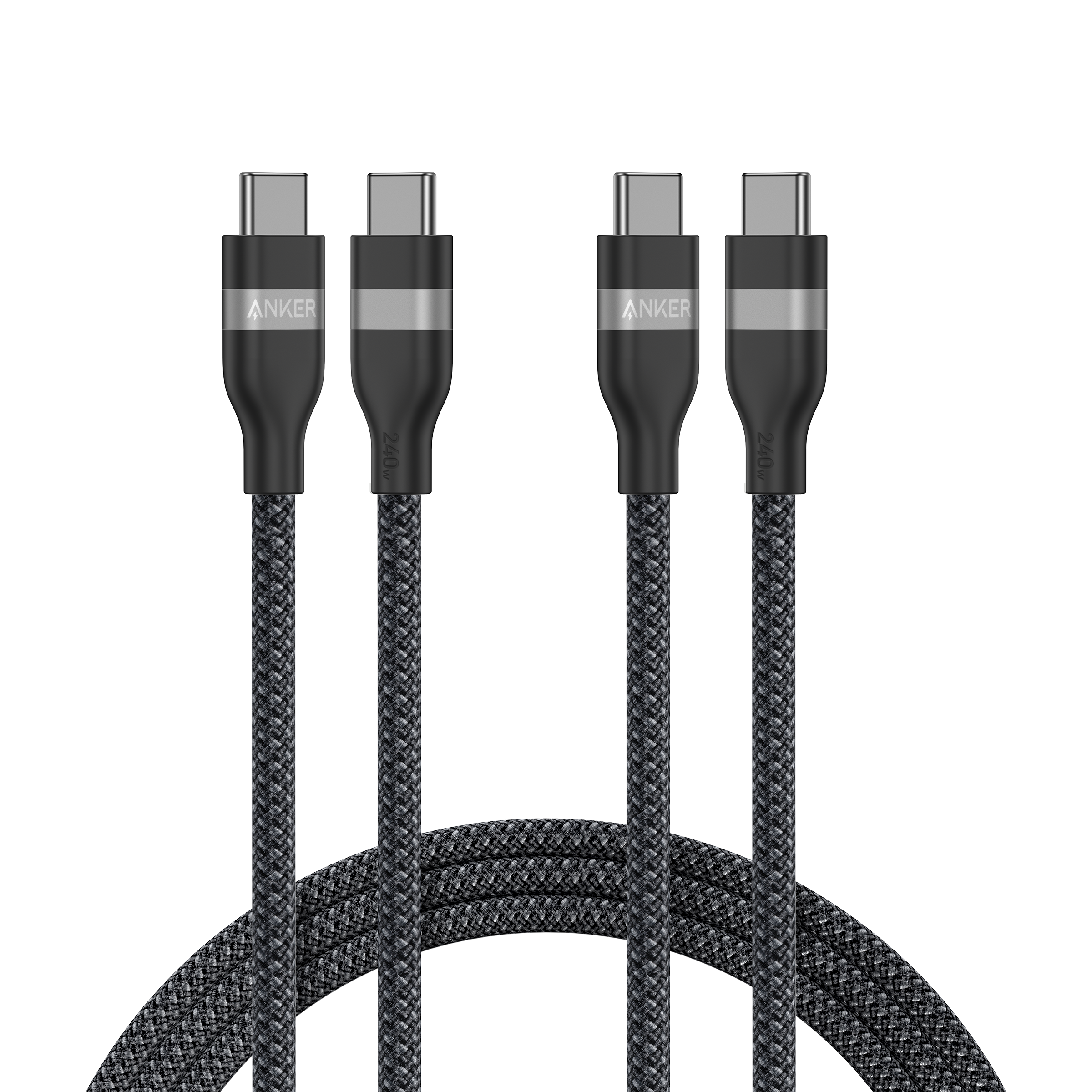 USB-C to USB-C Cable (3 ft / 6 ft, 240W, Upcycled-Braided, 2-Pack) Q3
