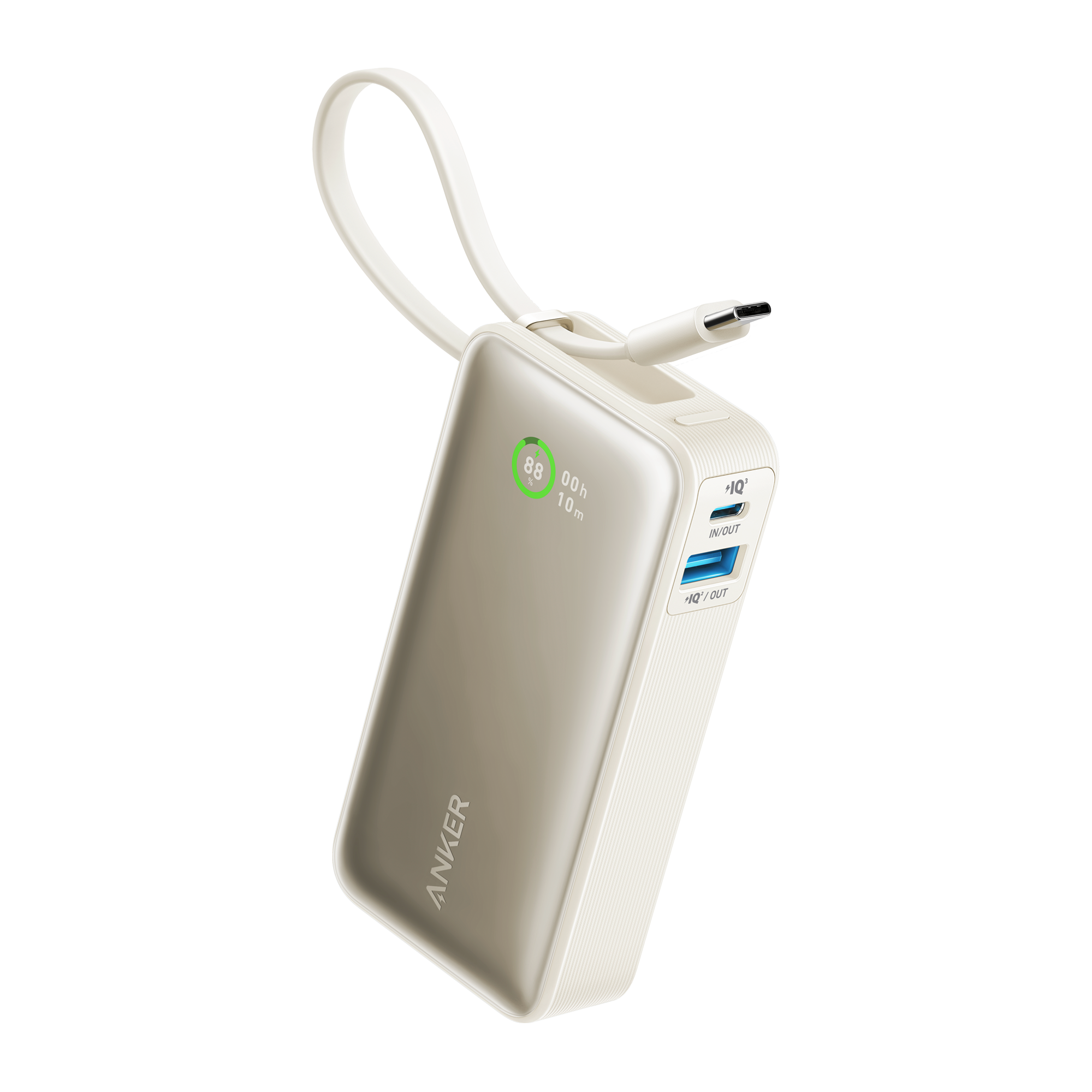 Nano Power Bank (30W, Built-In USB-C Cable) X0