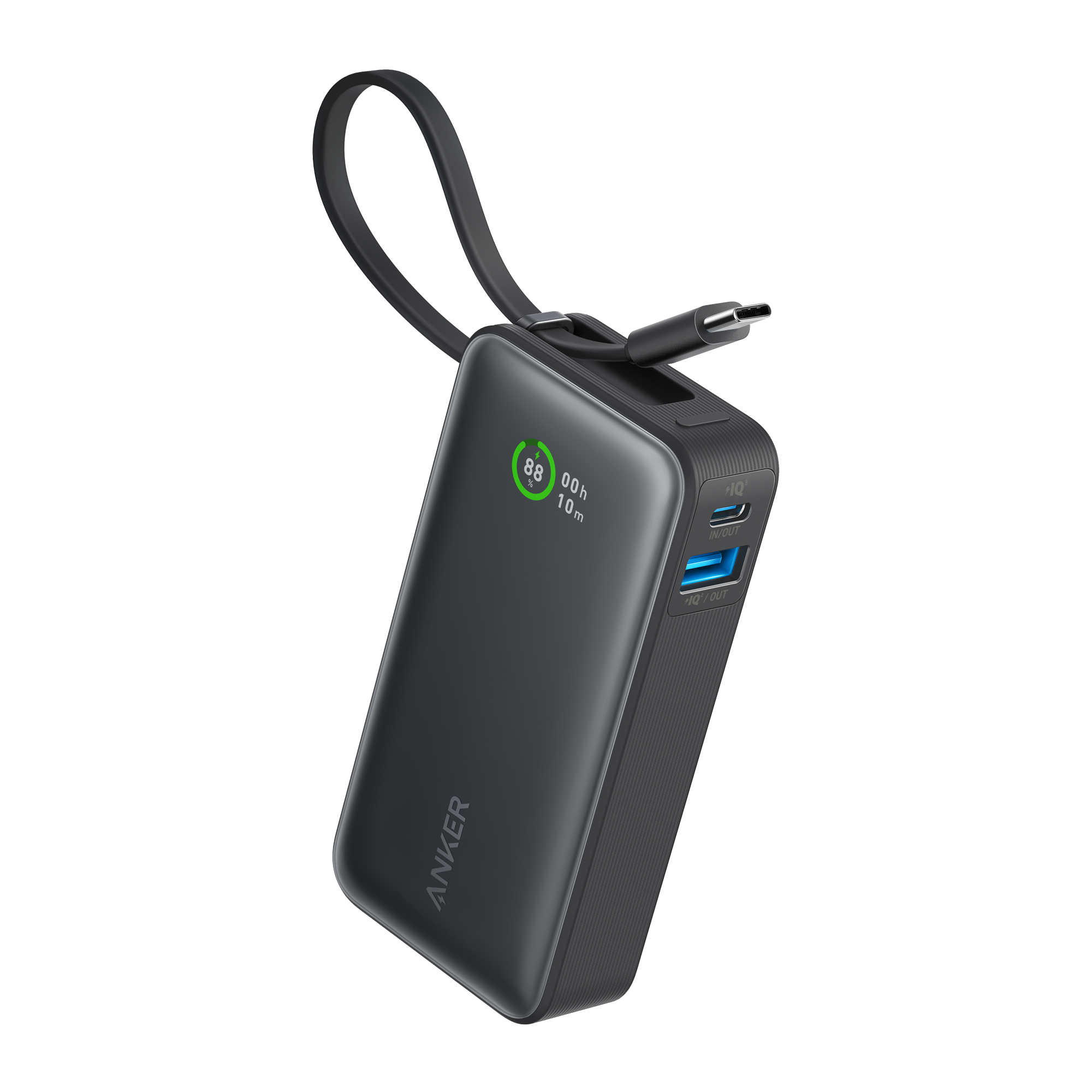 Nano Power Bank (30W, Built-In USB-C Cable) T7