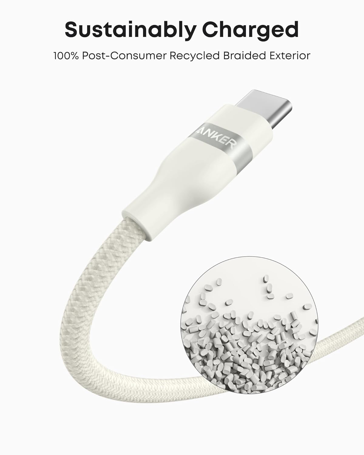 USB-A to USB-C Cable (3 ft, Upcycled-Braided)（2-Pack） X3