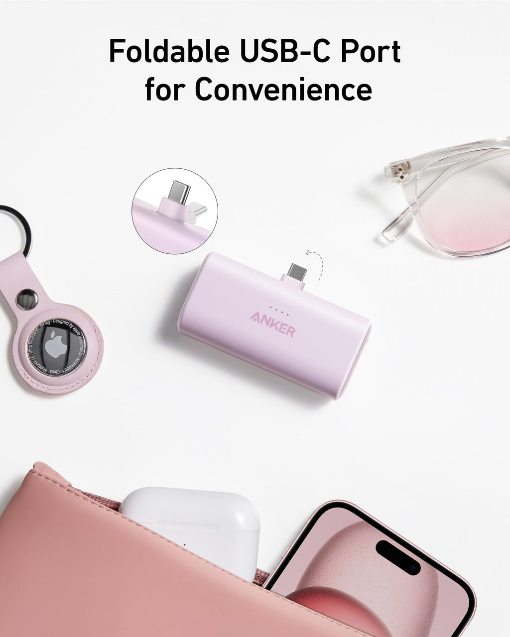 Refurbished Nano Power Bank (22.5W, Built-In USB-C Connector) W8