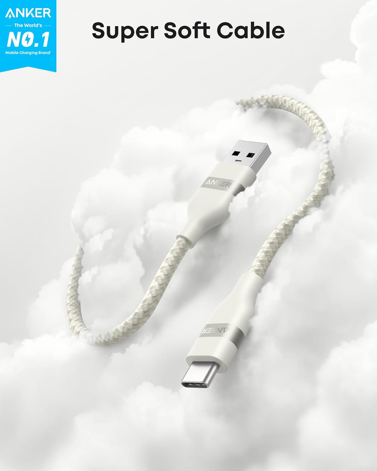 USB-A to USB-C Cable (3 ft, Upcycled-Braided)（2-Pack） X3