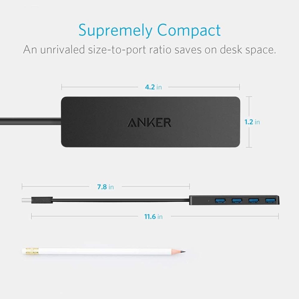 Ultra Slim 4-Port USB 3.0 Data Hub S3