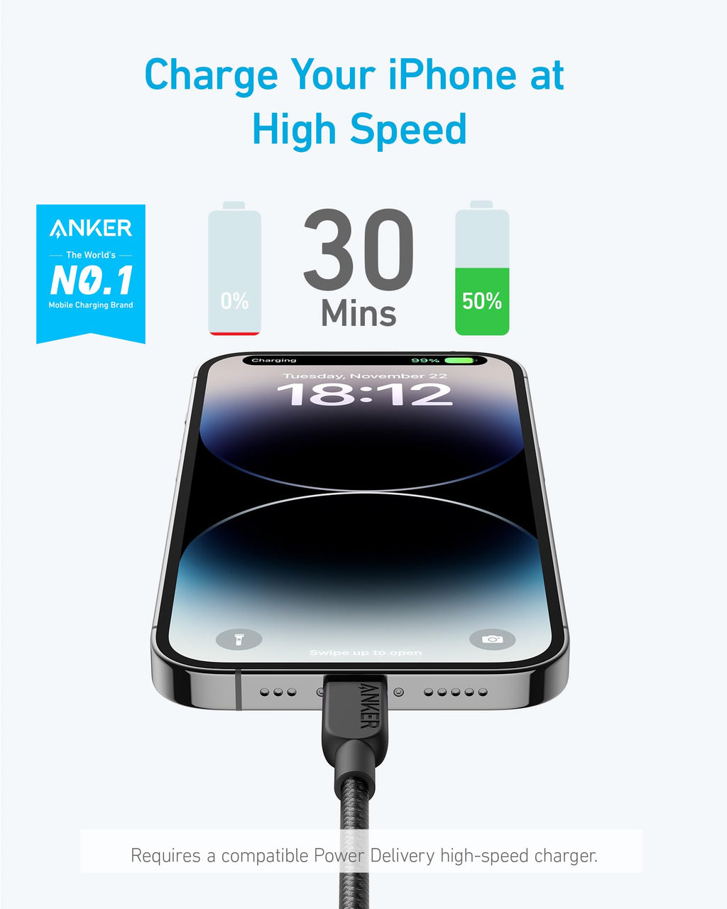 310 USB-C to Lightning Cable (6 ft, 2-Pack) R3
