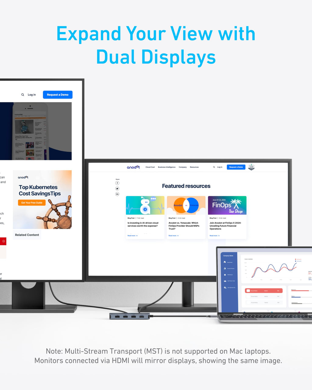 Refurbished USB-C Hub (7-in-1, Dual Display) Q9