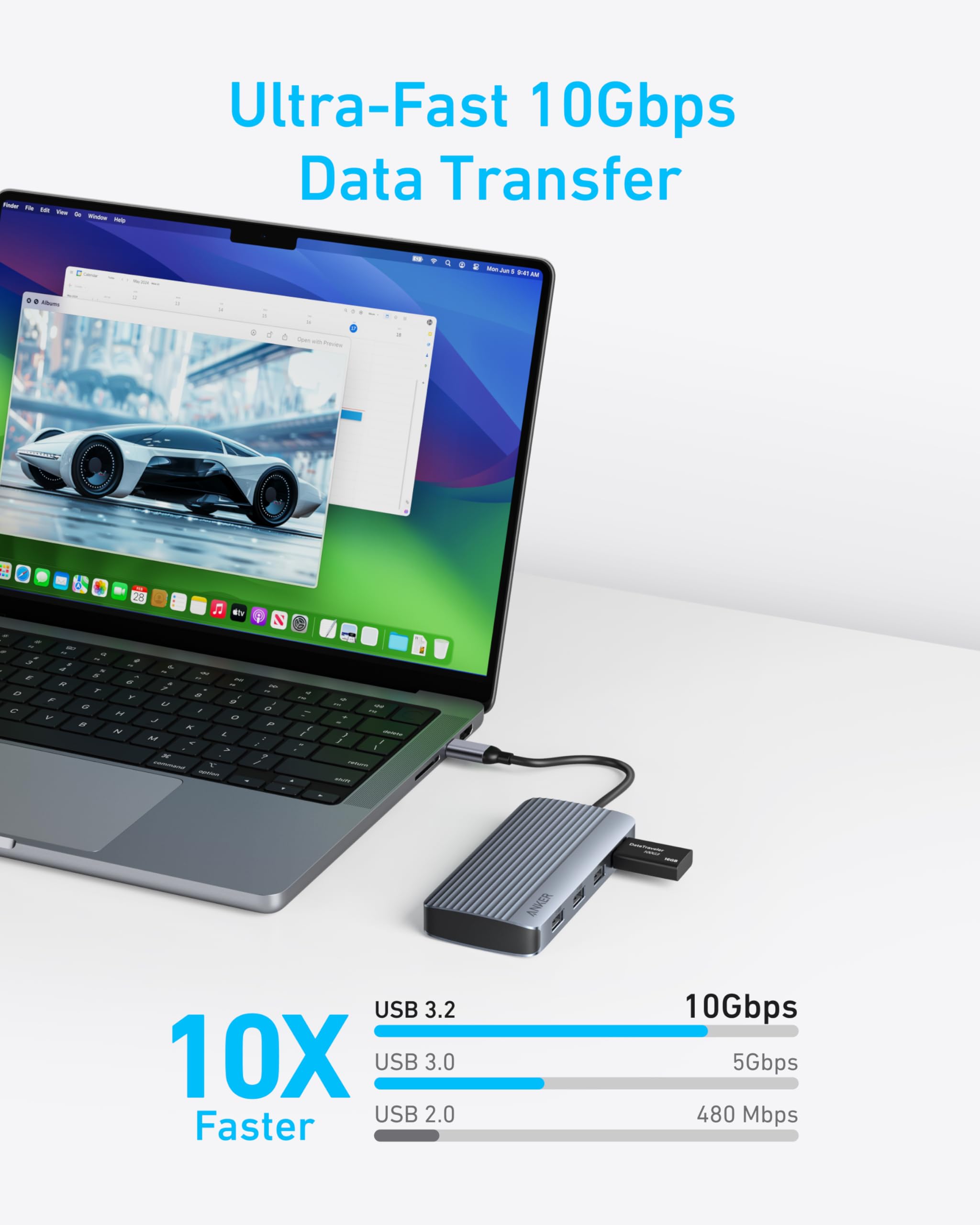 Refurbished USB-C Hub (7-in-1, Dual Display) Q9