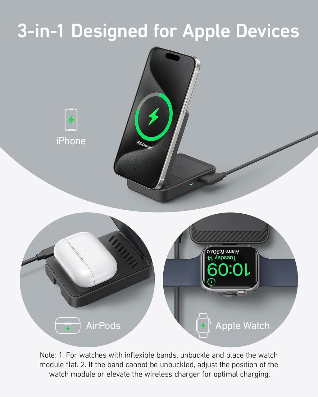 MagGo Wireless Charging Station (Foldable 3-in-1) R0