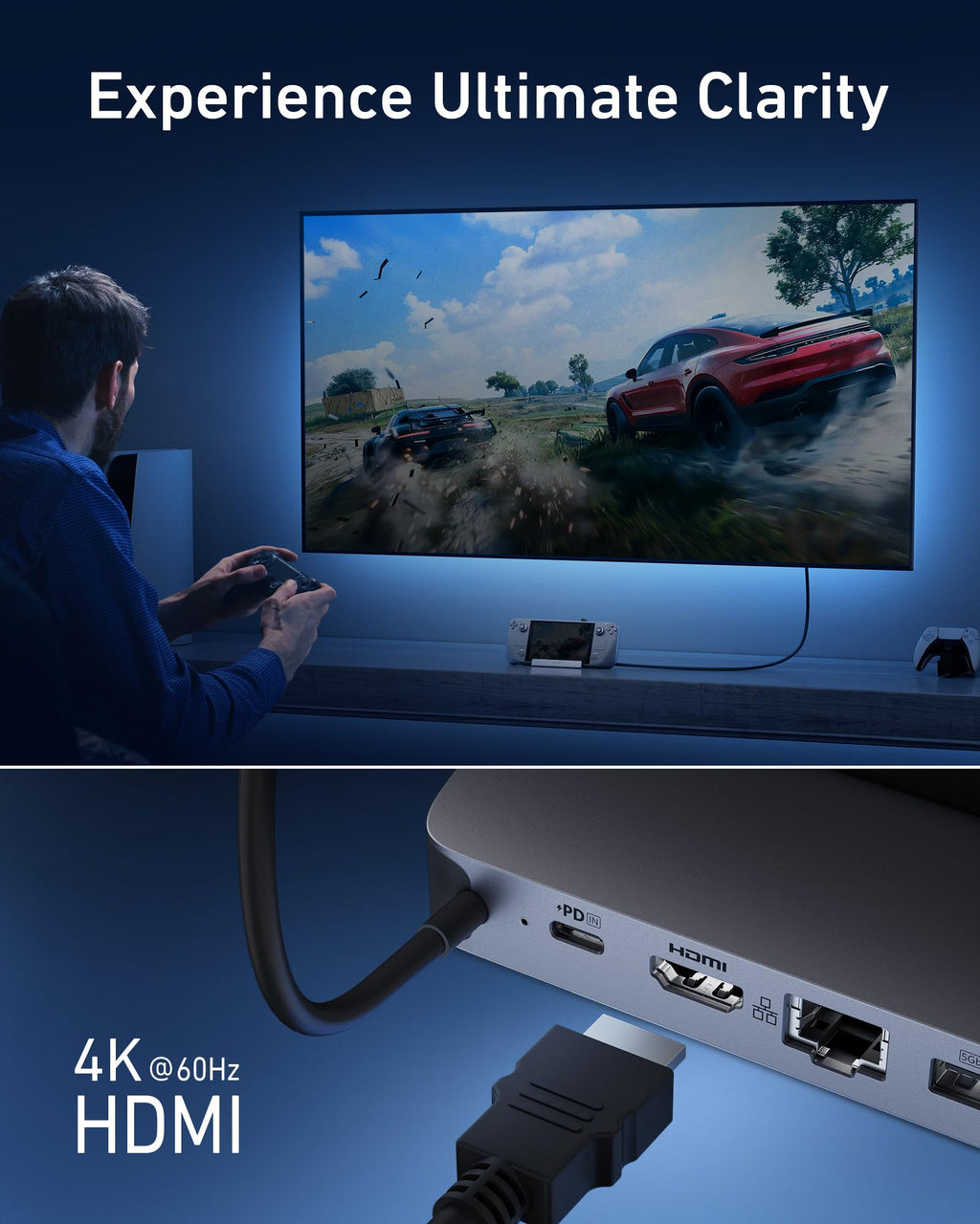 USB-C Hub (6-in-1, For Handheld Game Console) D9