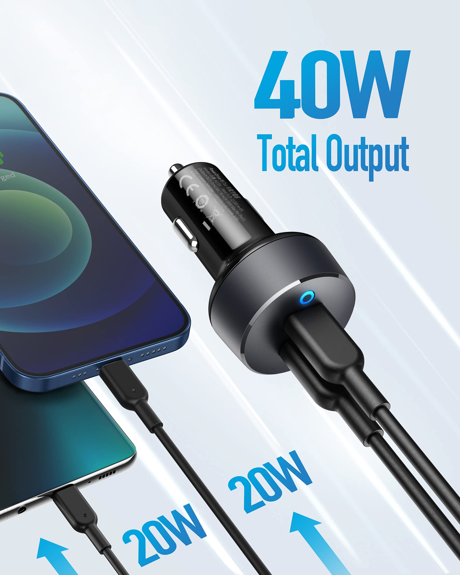 PowerDrive III Duo USB-C Car Charger D7
