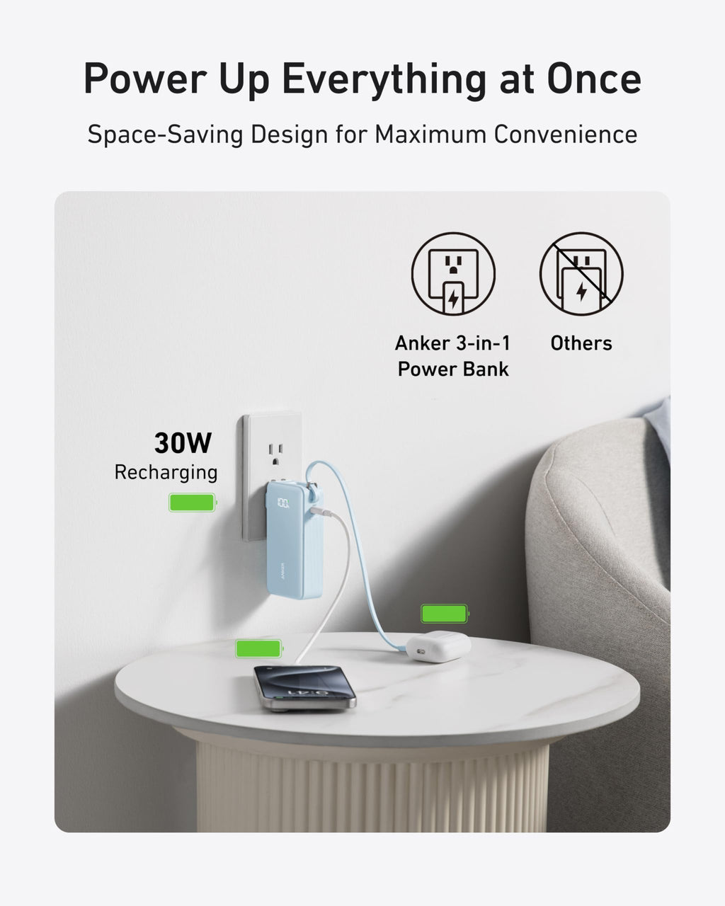 Power Bank (10K, Fusion, Built-In Cable) O7
