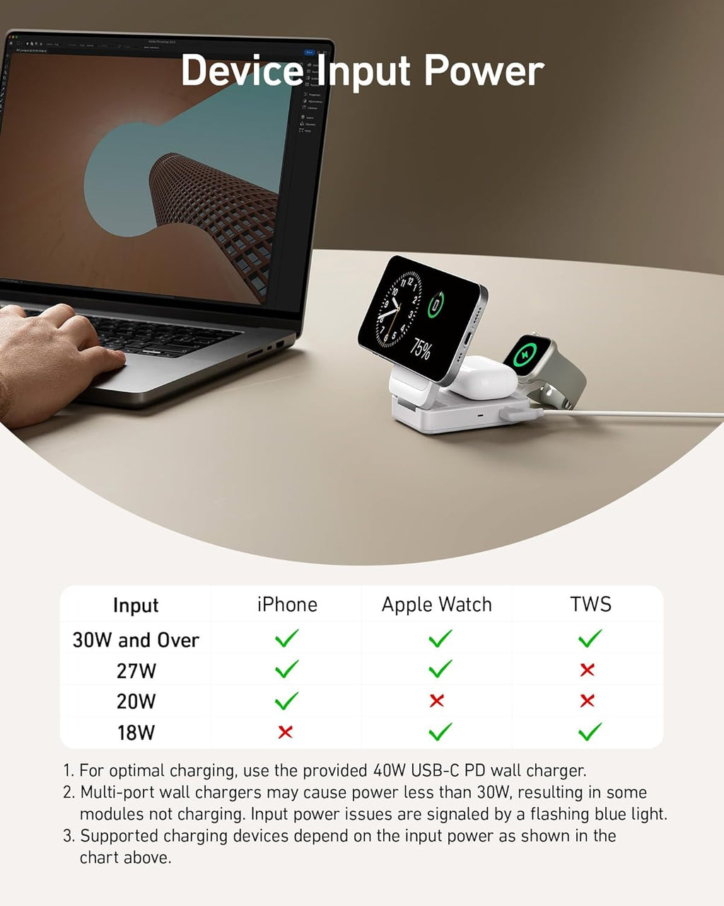 MagGo Wireless Charging Station (Foldable 3-in-1) R0