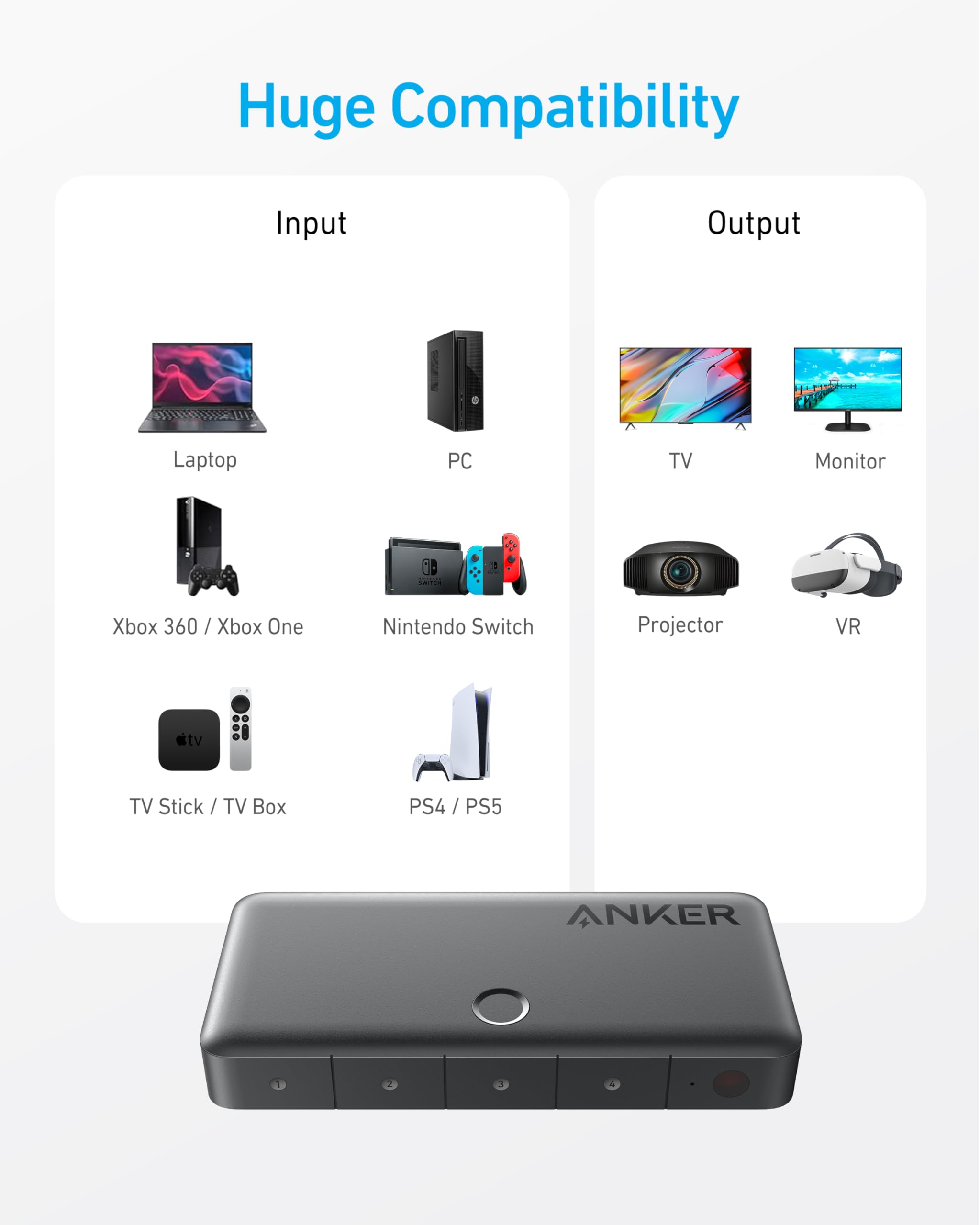 HDMI Switch (4 in 1 Out, 4K HDMI) I9