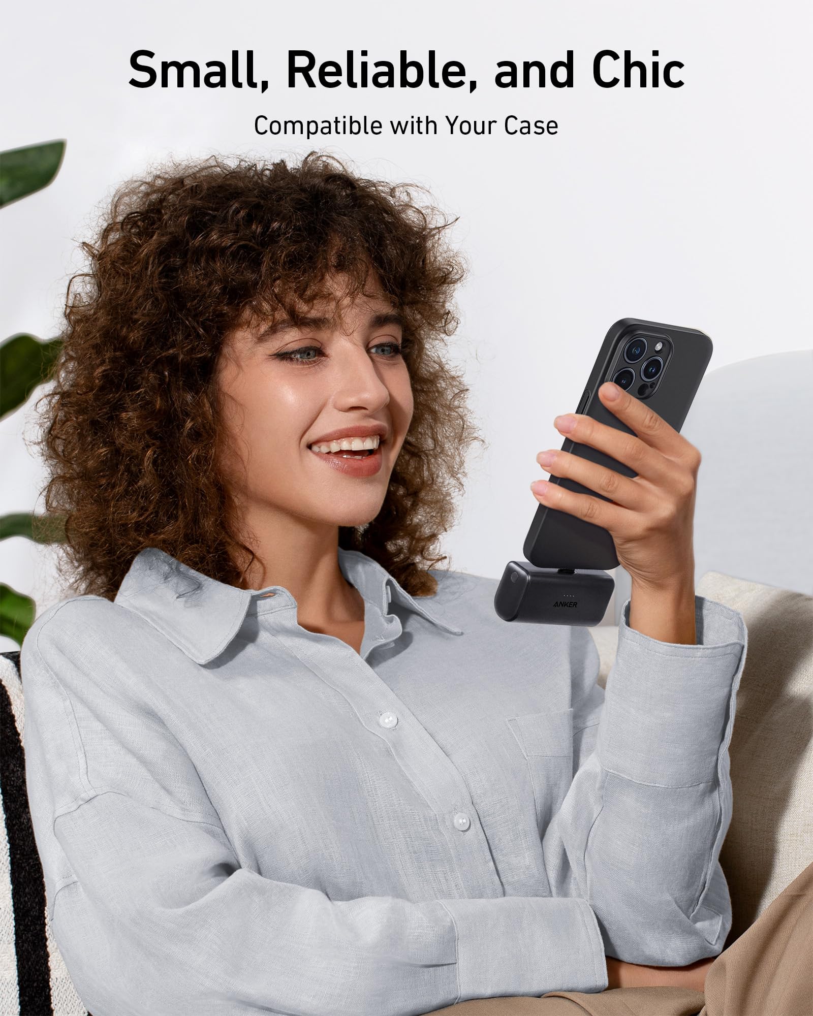 Refurbished Nano Power Bank (22.5W, Built-In USB-C Connector) W8