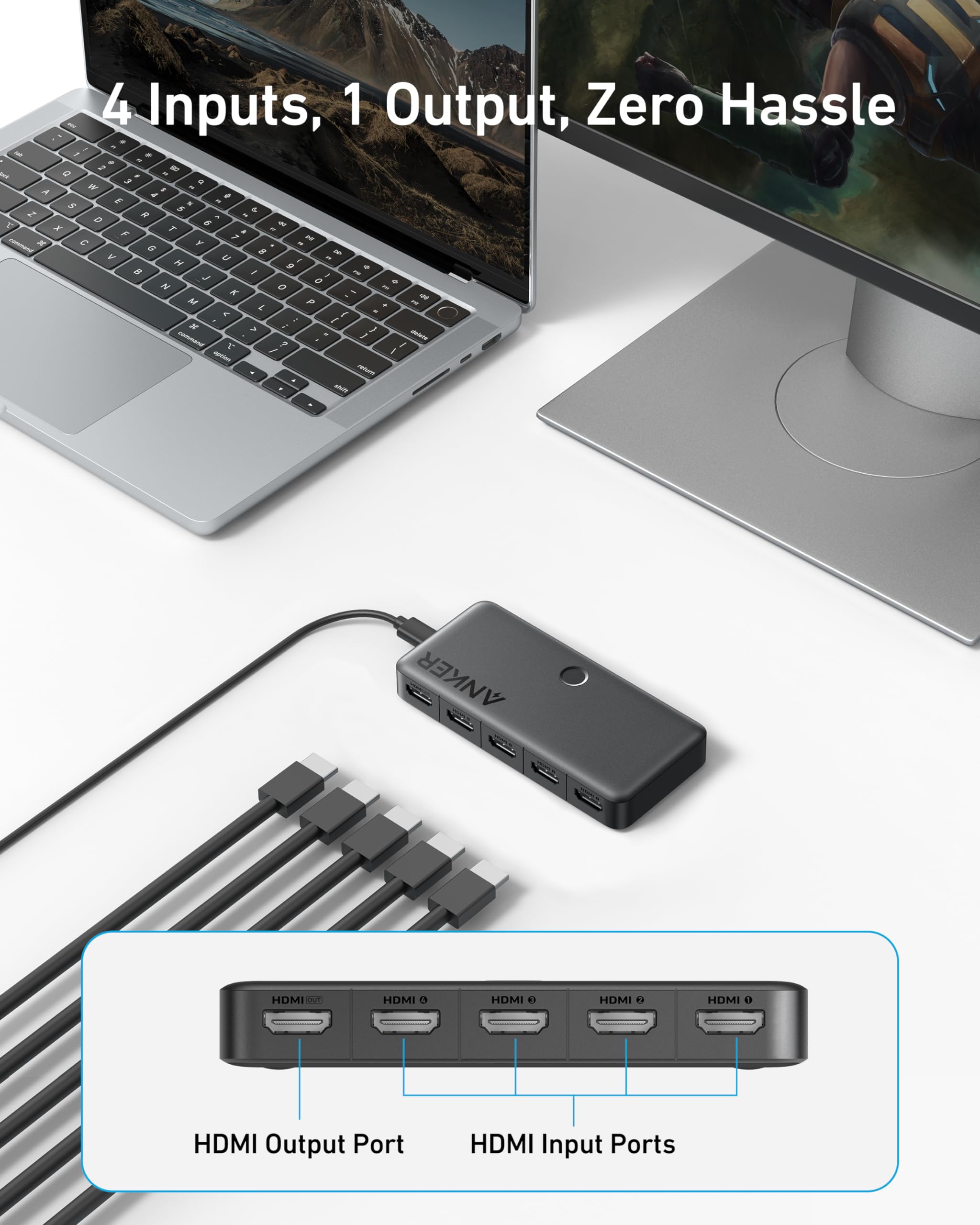 HDMI Switch (4 in 1 Out, 4K HDMI) I9