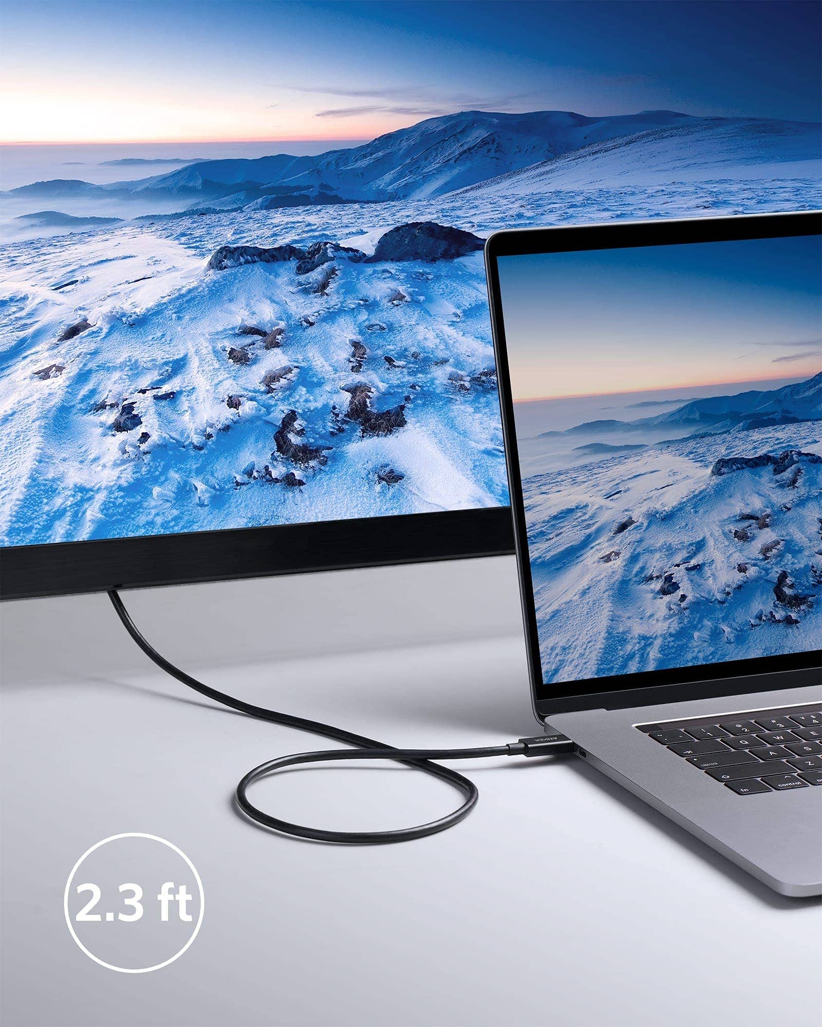 Refurbished USB-C to USB-C Thunderbolt 4 100W Cable (2.3 ft) C5