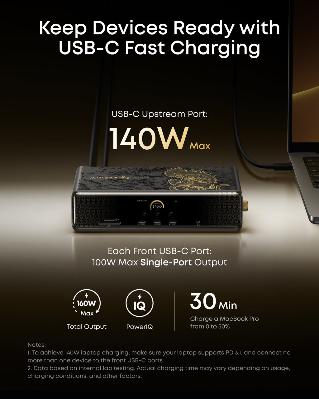 Black Myth: Wukong Edition Prime Docking Station (14-in-1, Triple Display, DisplayLink) with DL7400 E0
