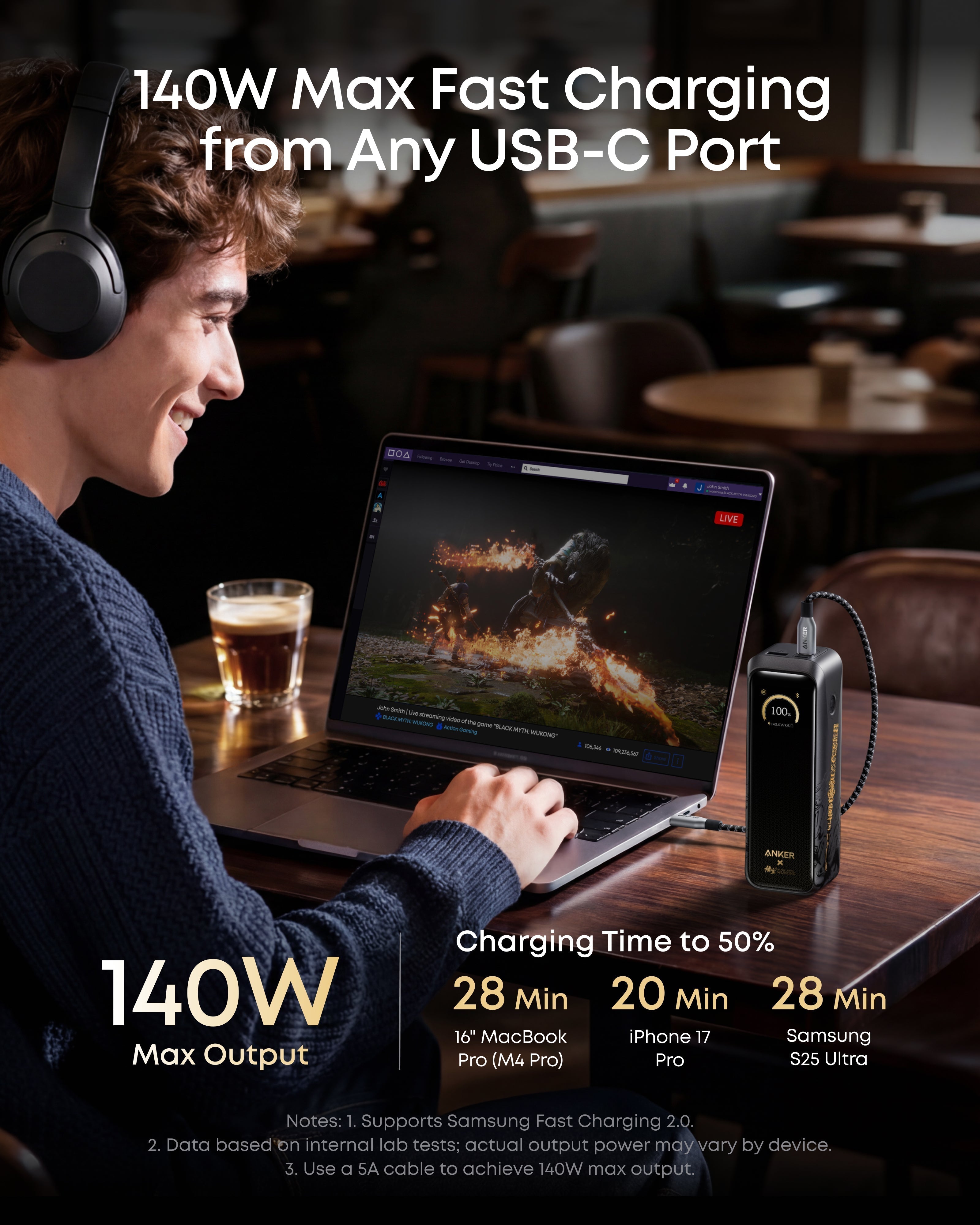Prime Power Bank (20K, 220W) Black Myth: Wukong Edition F6