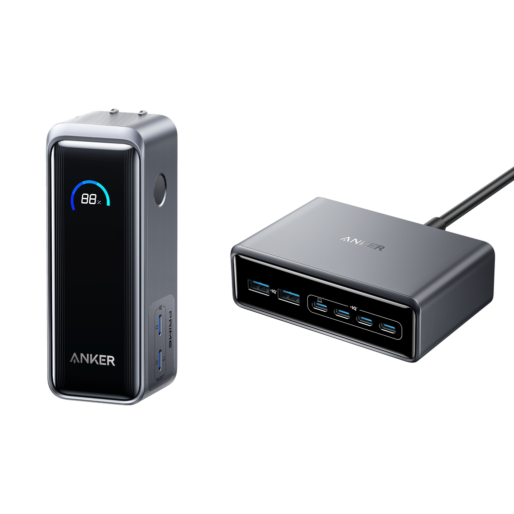 Prime Power Bank (9.6K, 65W, Fusion) and Charger (200W, 6 Ports, GaN) E2