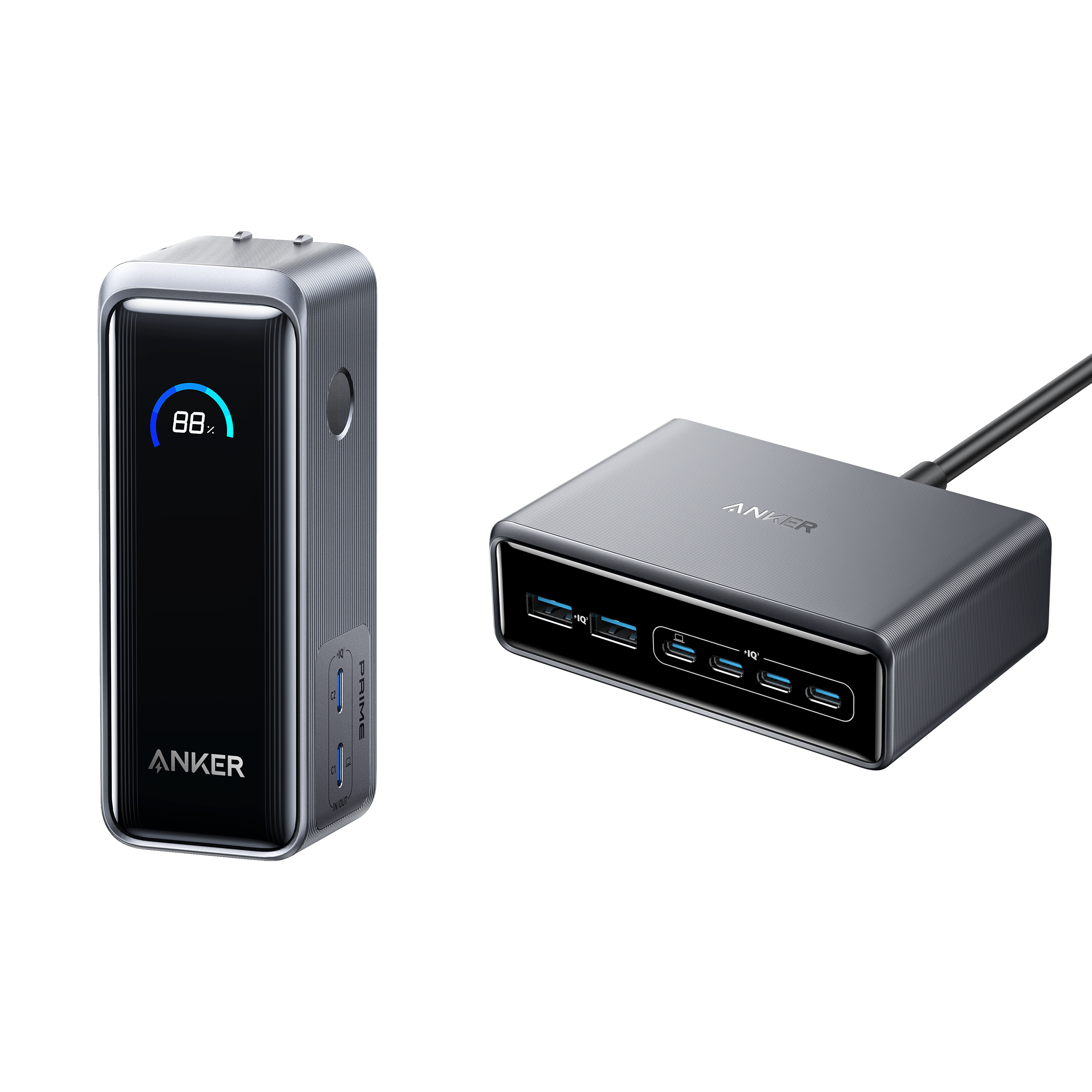 Prime Power Bank (9.6K, 65W, Fusion) and Charger (200W, 6 Ports, GaN) E2