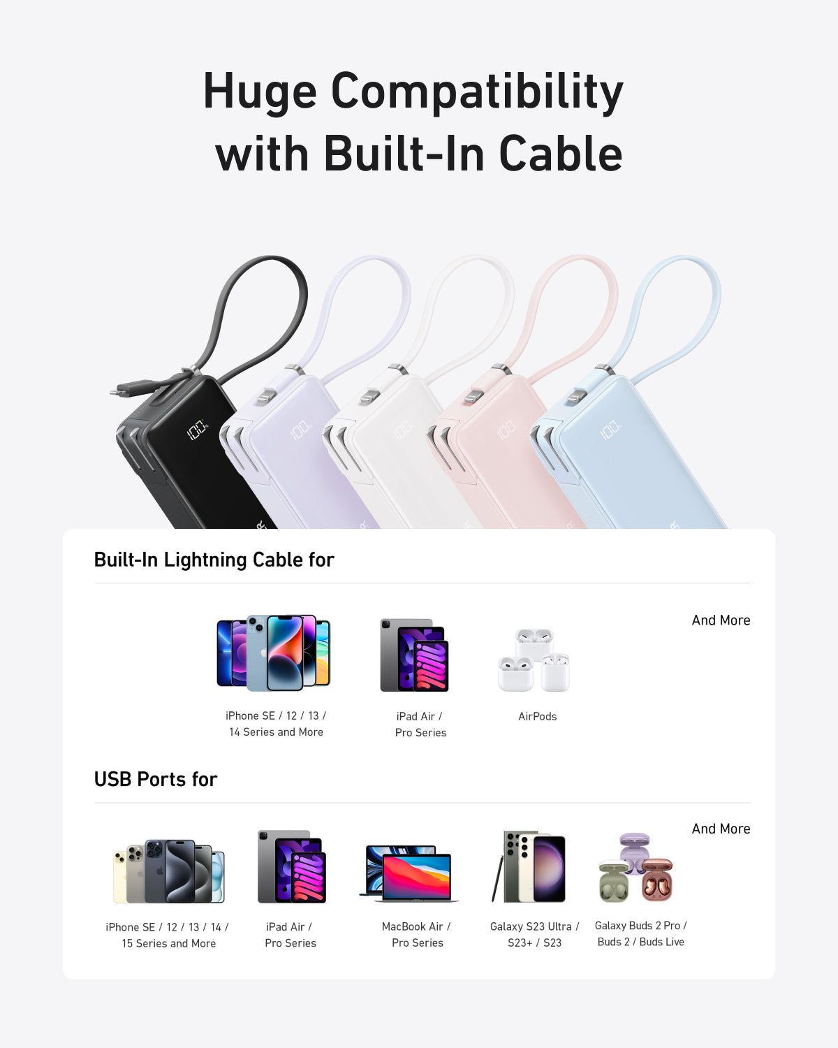 Power Bank (10K, Fusion, Built-In Cable) G9