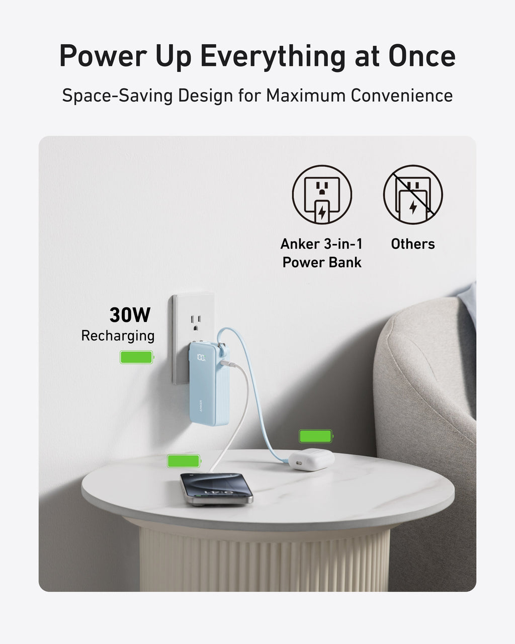 Power Bank (10K, Fusion, Built-In Cable) O7