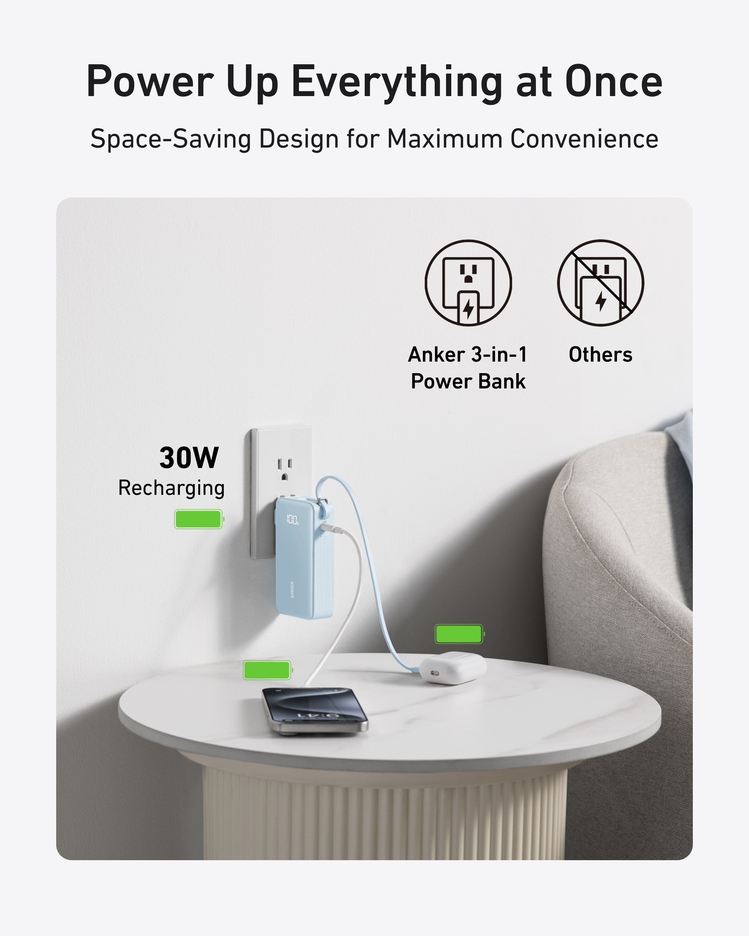Power Bank (10K, Fusion, Built-In Cable) O7