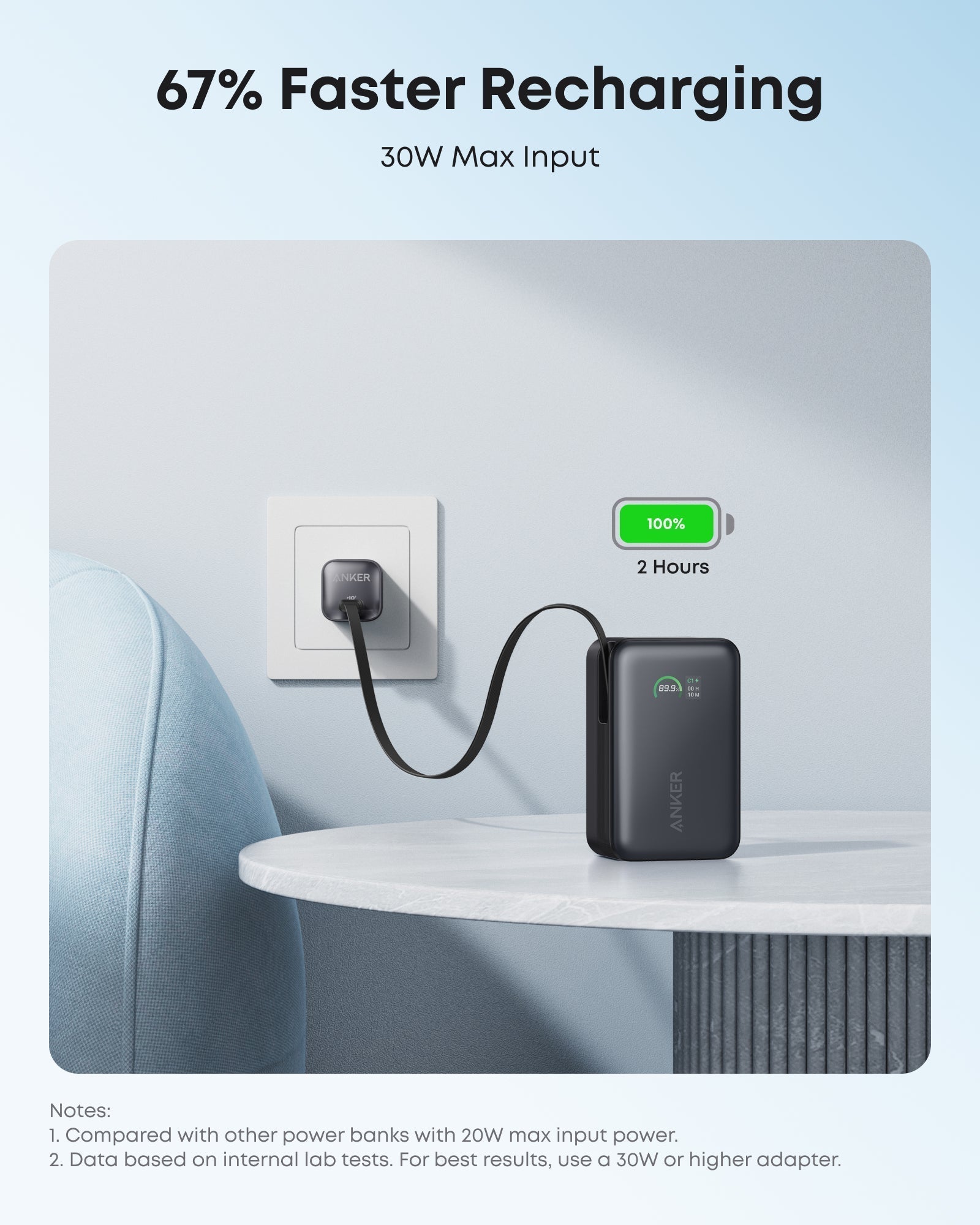 Nano Power Bank (10K, 45W, Built-In Retractable USB-C Cable) D2