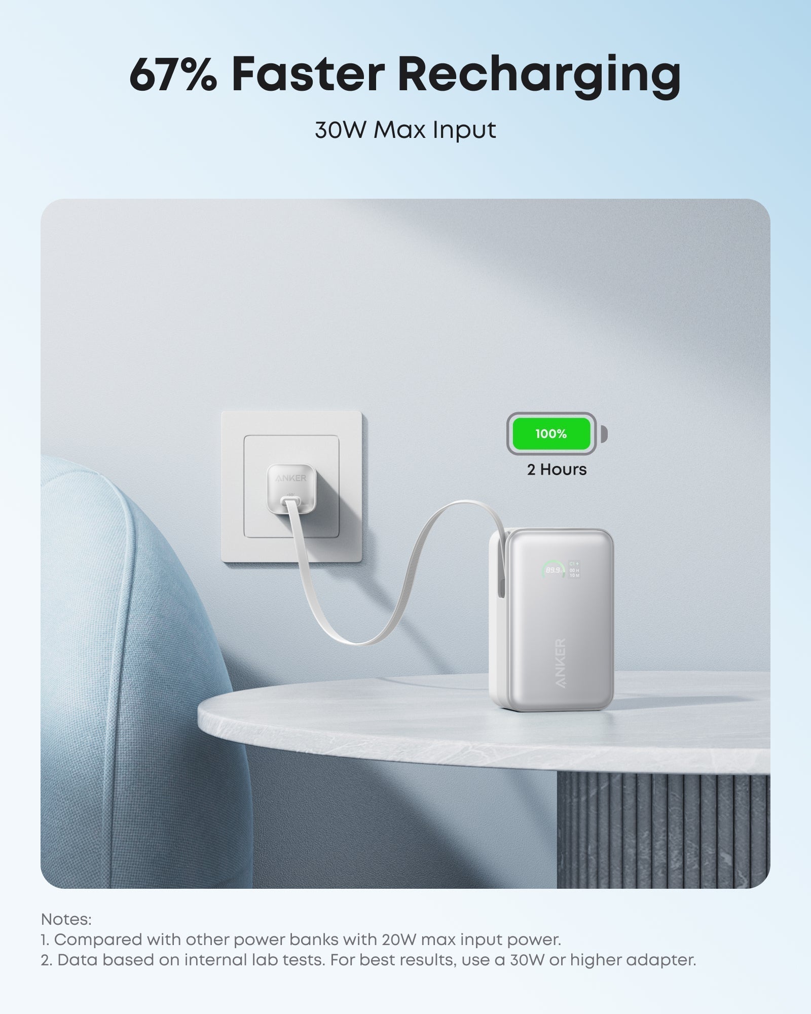 Nano Power Bank (10K, 45W, Built-In Retractable USB-C Cable) D2