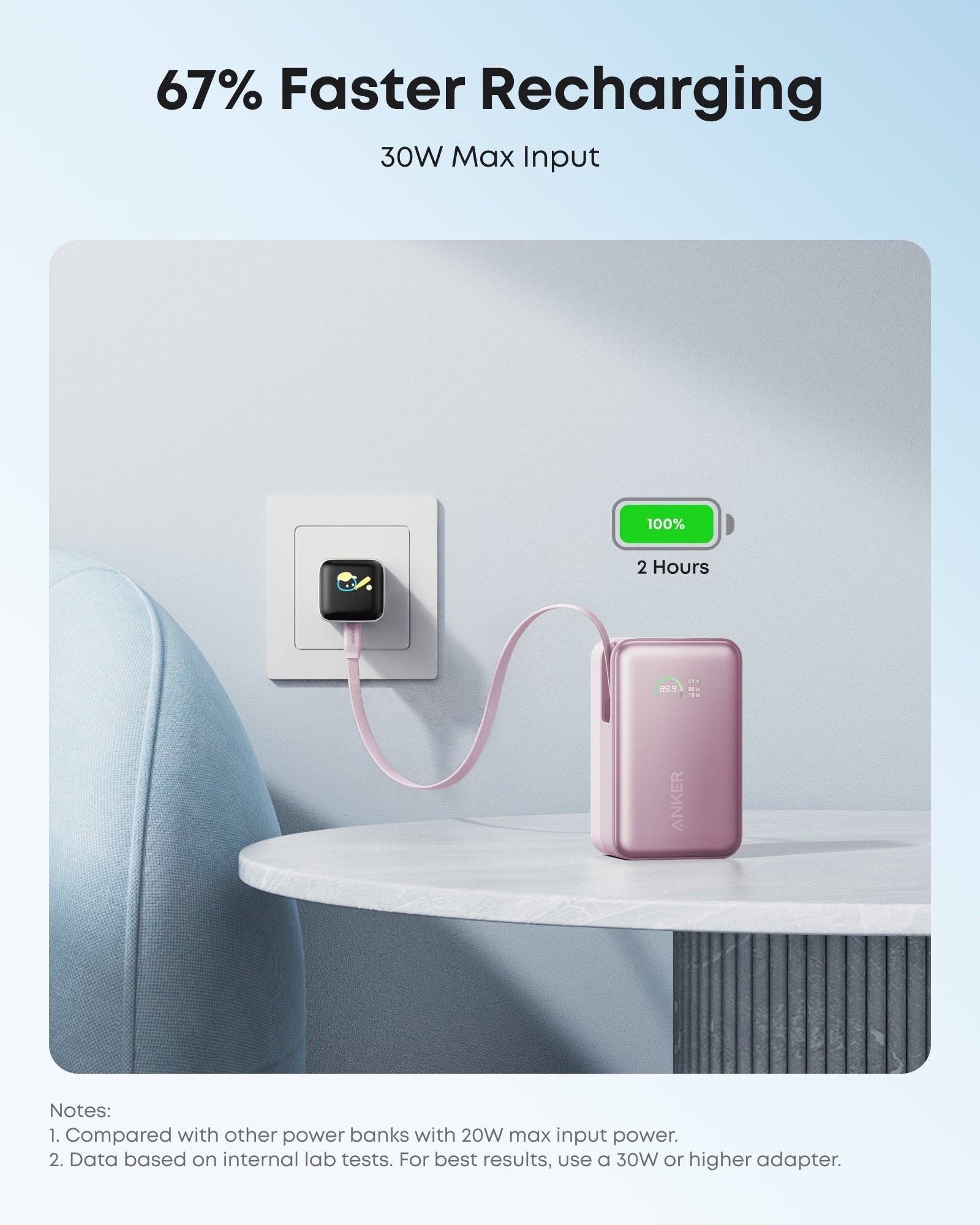 Nano Power Bank (10K, 45W, Built-In Retractable USB-C Cable) D2