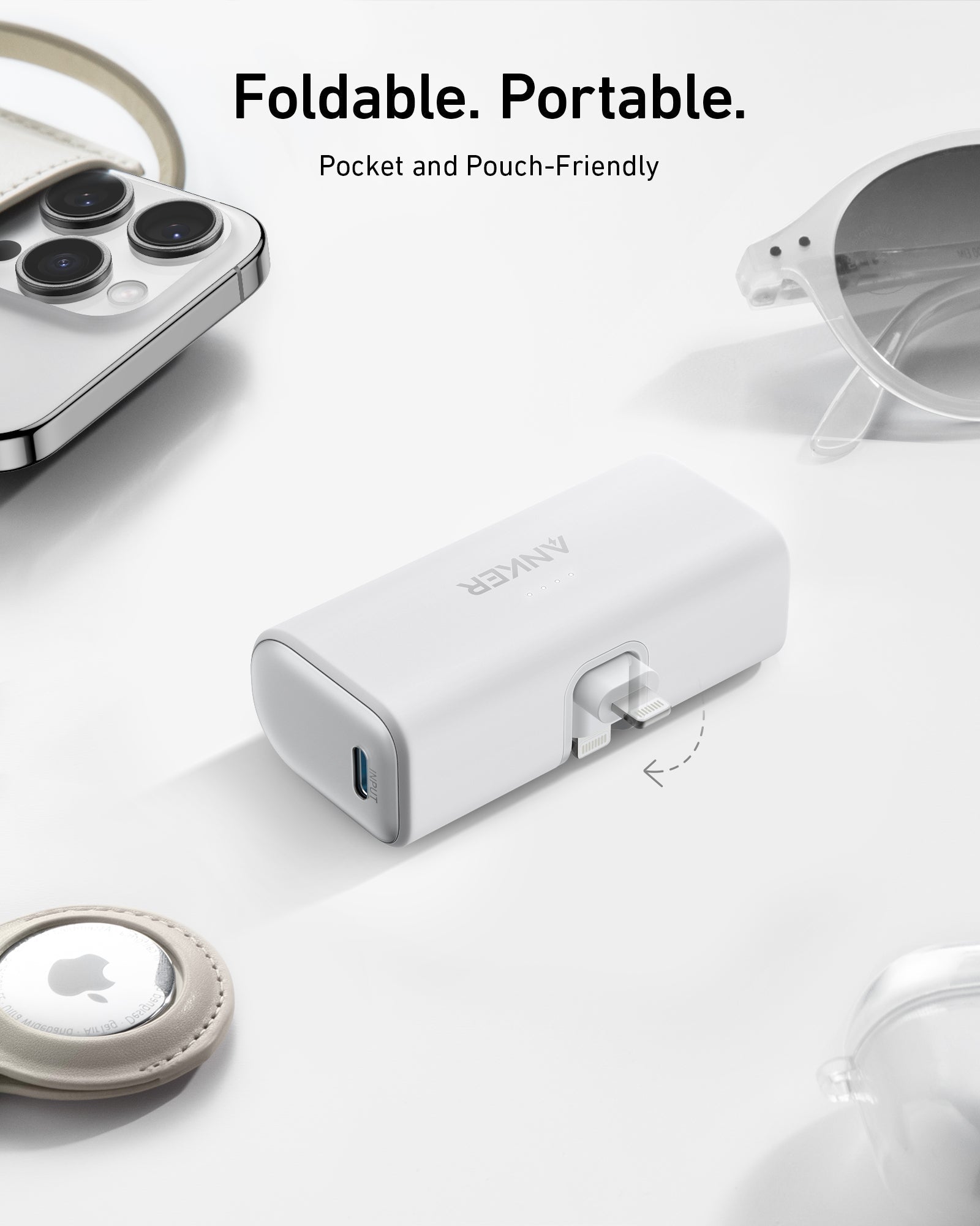 Nano Power Bank (12W, Built-In Lightning Connector) K7