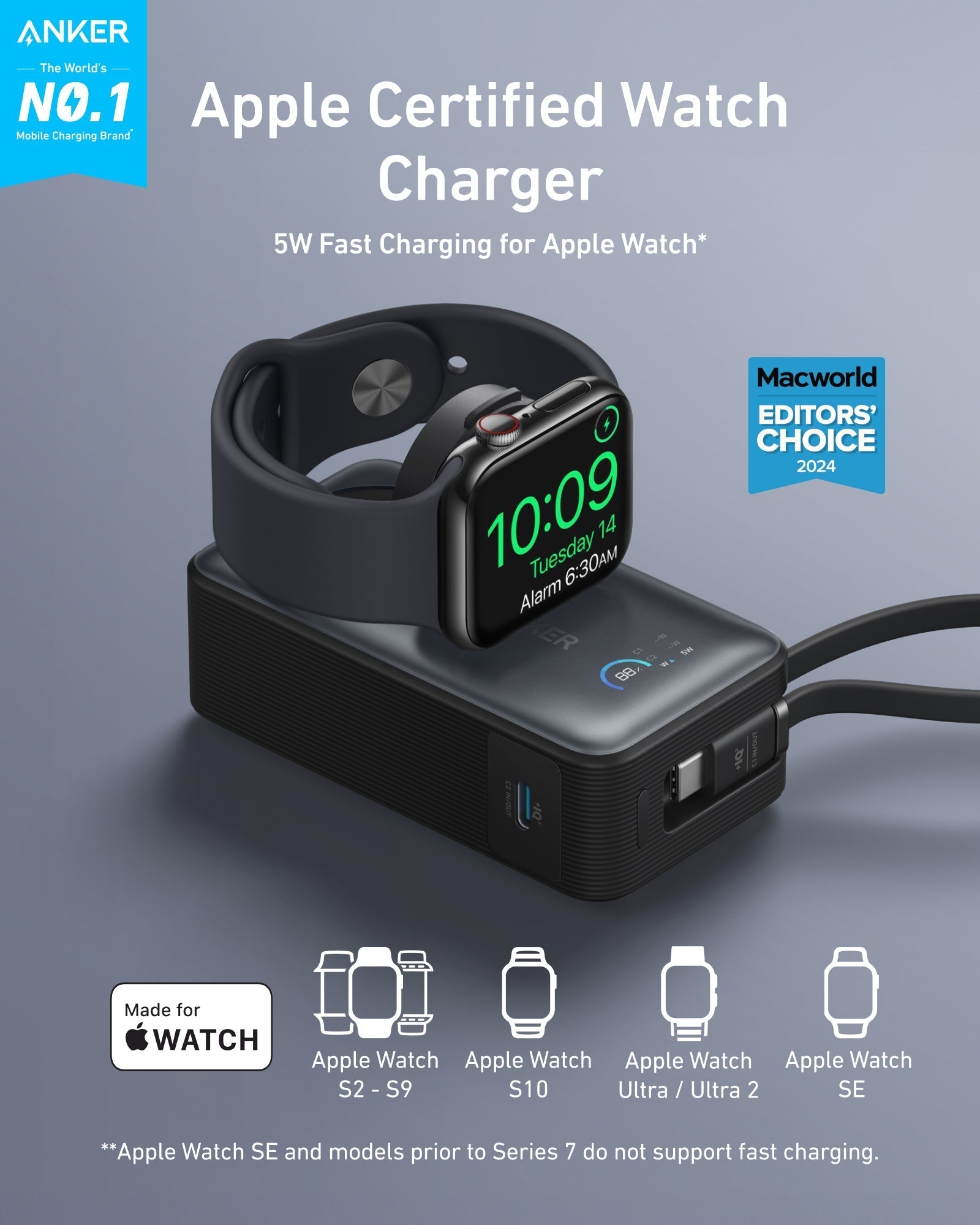 MagGo Power Bank (10K, 35W, For Apple Watch) H1