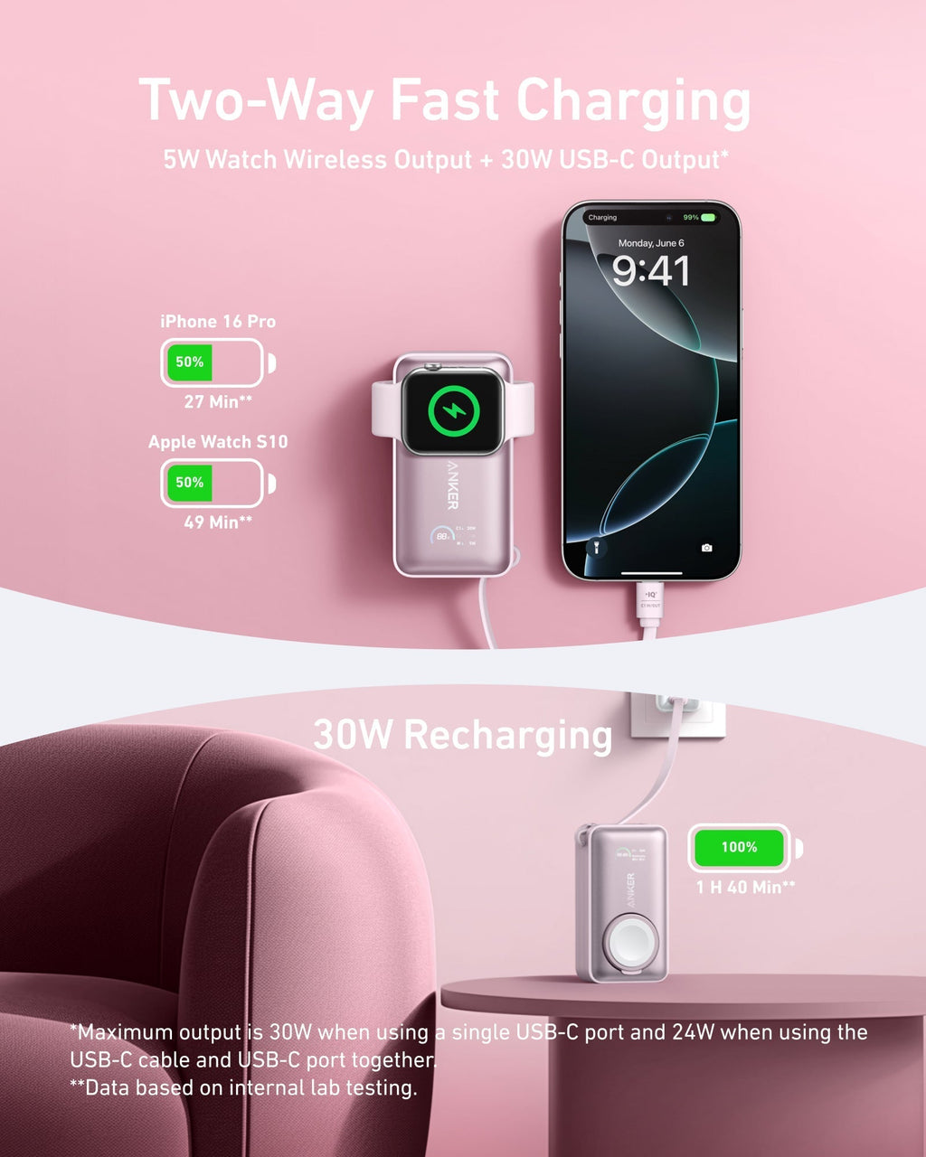 MagGo Power Bank (10K, 35W, For Apple Watch) H1