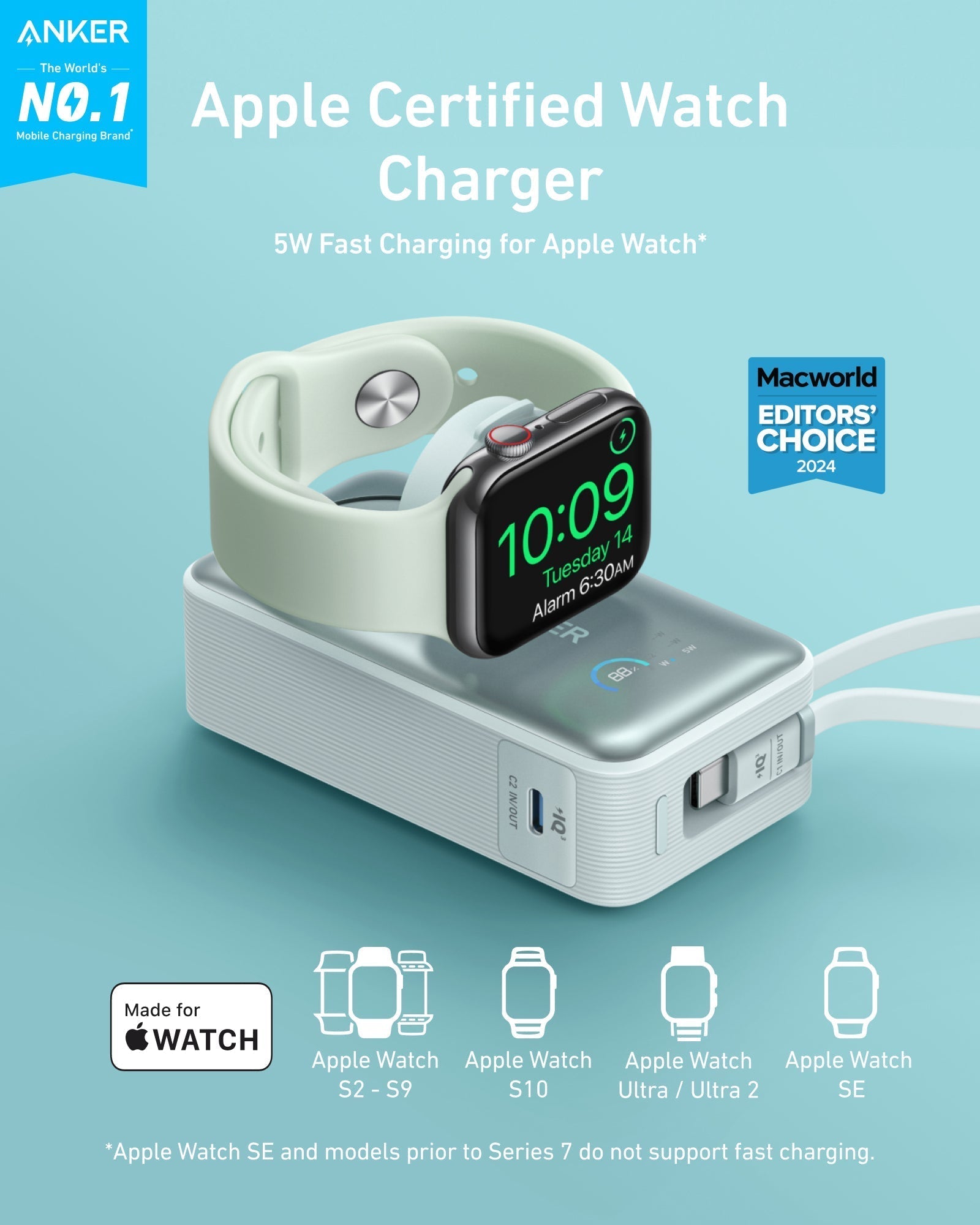 MagGo Power Bank (10K, 35W, For Apple Watch) H1
