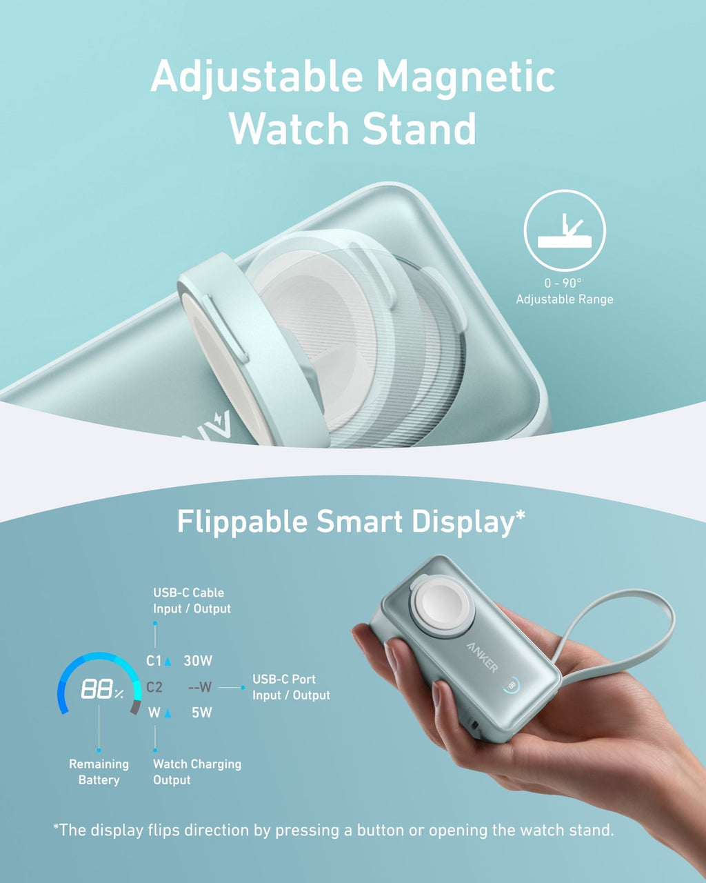 MagGo Power Bank (10K, 35W, For Apple Watch) H1