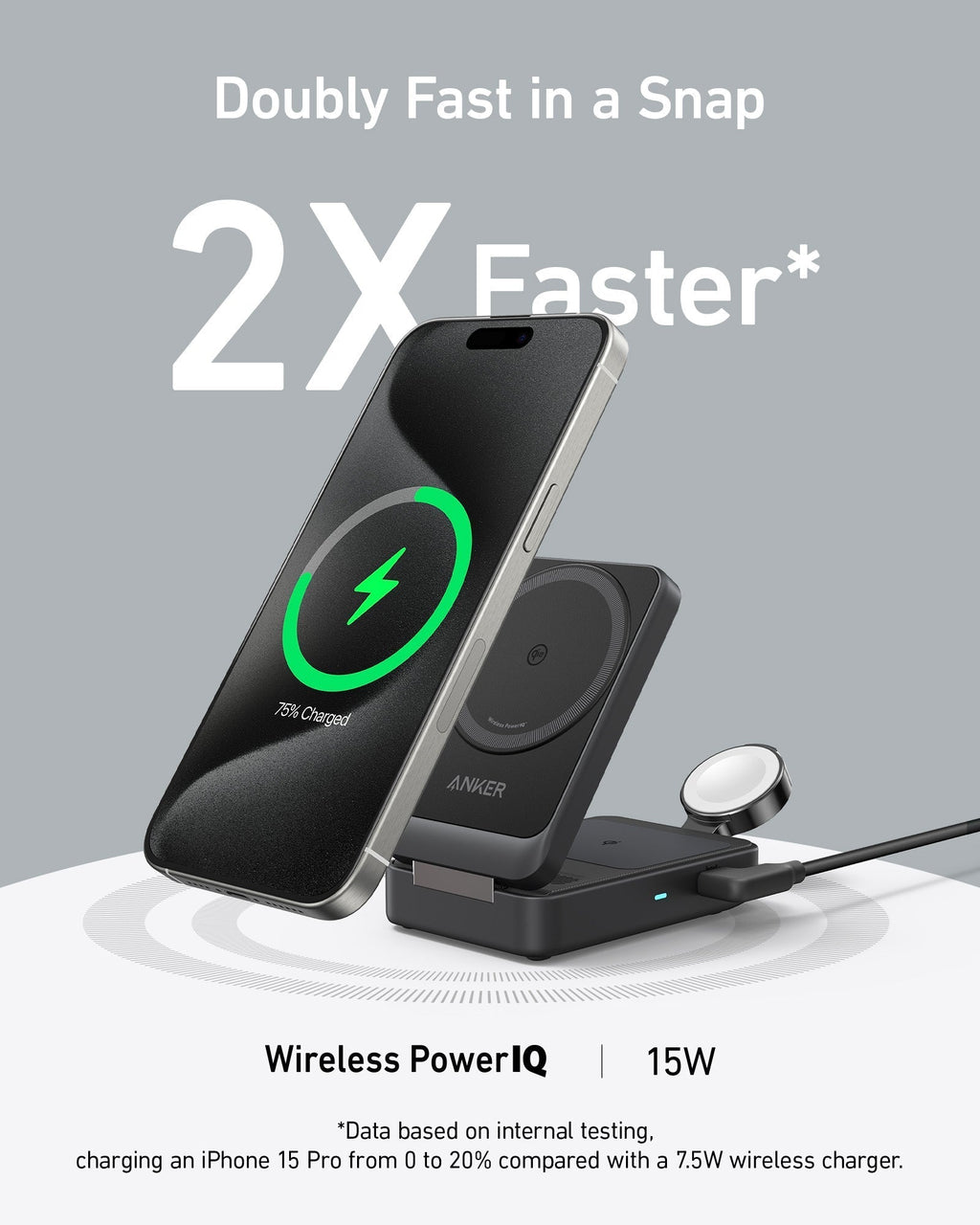 Refurbished MagGo Wireless Charging Station (Foldable 3-in-1) X2