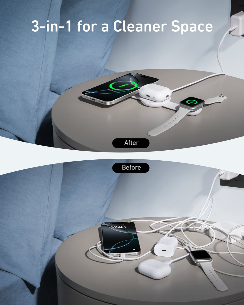 MagGo Wireless Charging Station (3-in-1, Foldable Pad) Z2