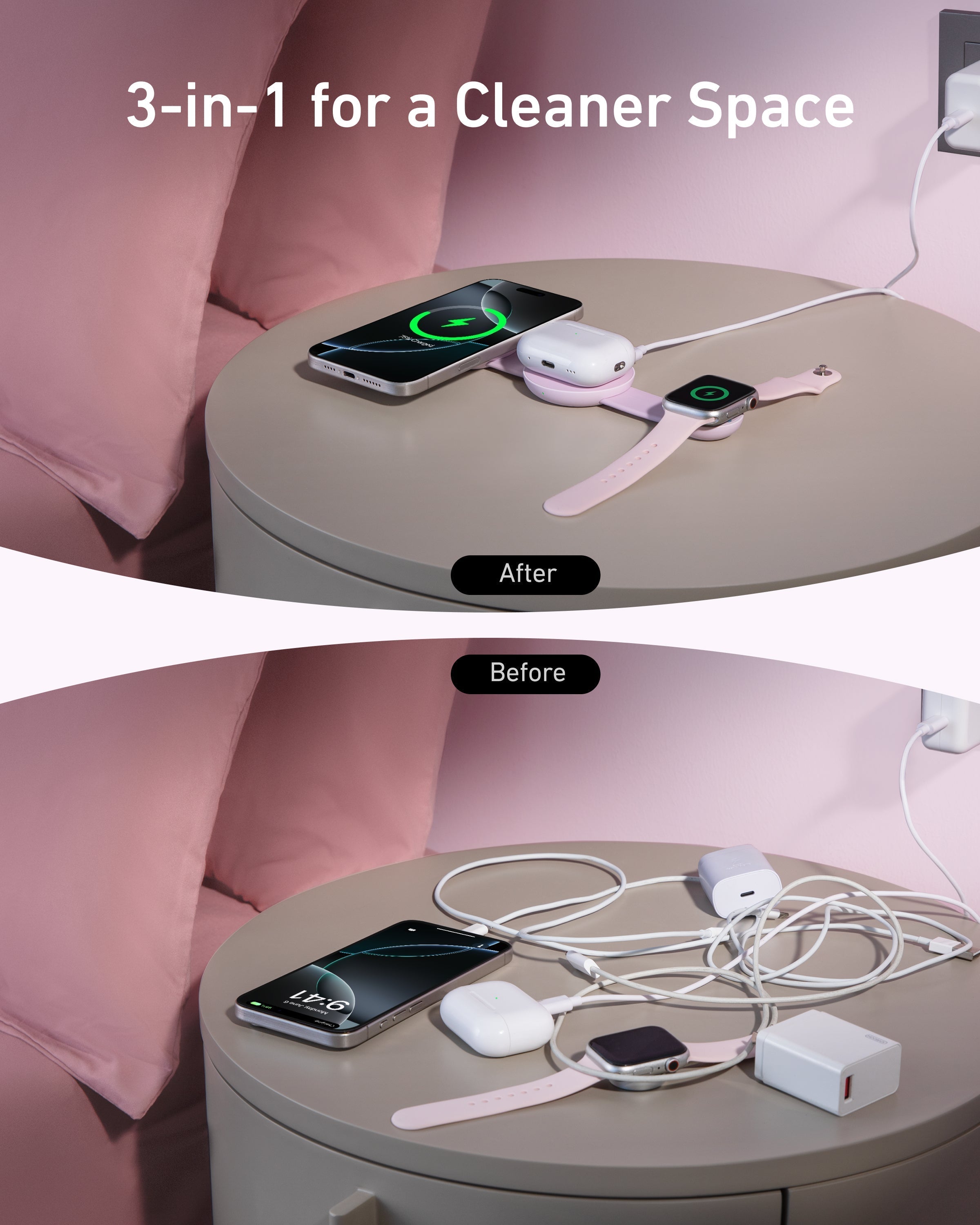 MagGo Wireless Charging Station (3-in-1, Foldable Pad) Z2