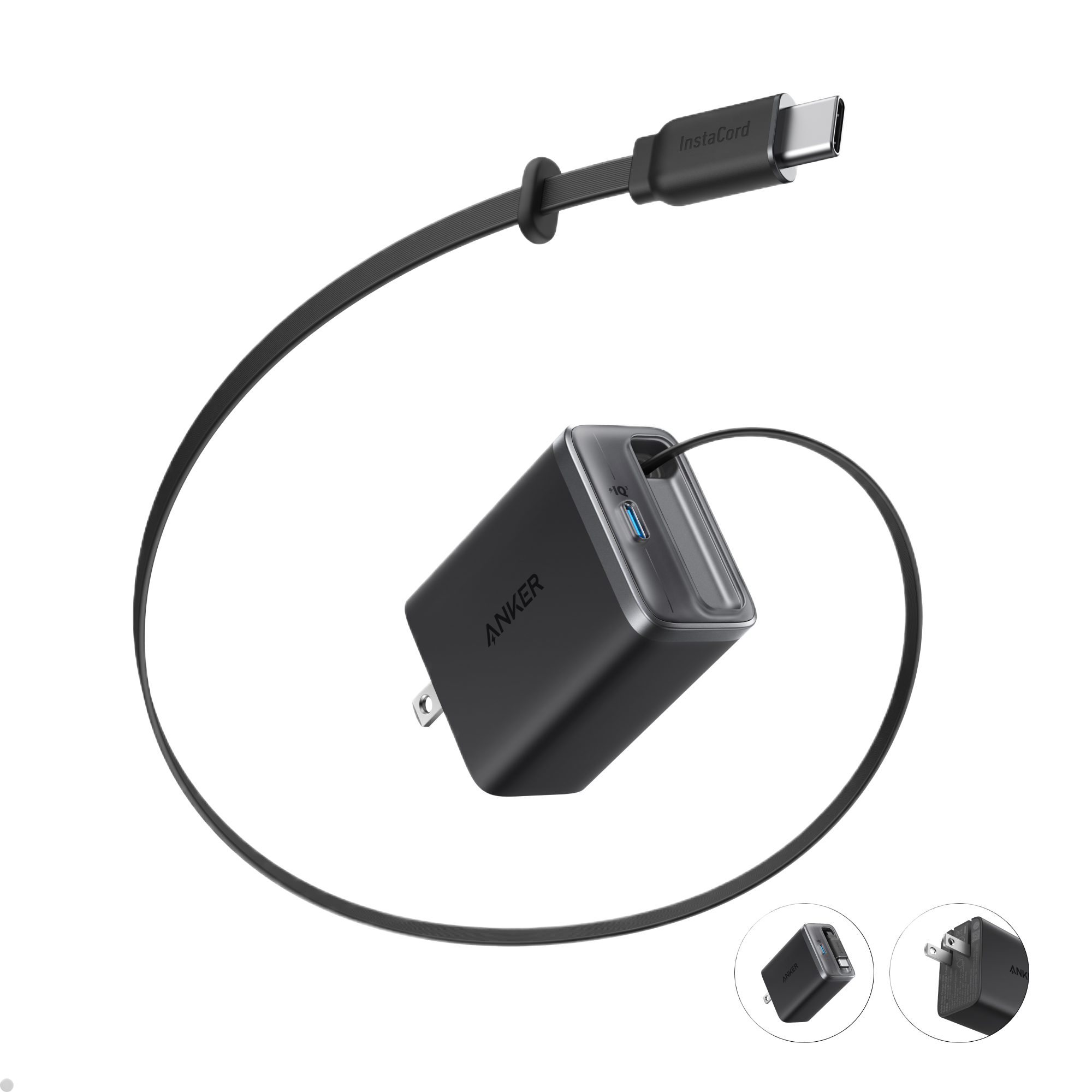 Nano Charger (35W, Built-In Retractable USB-C Cable) F0
