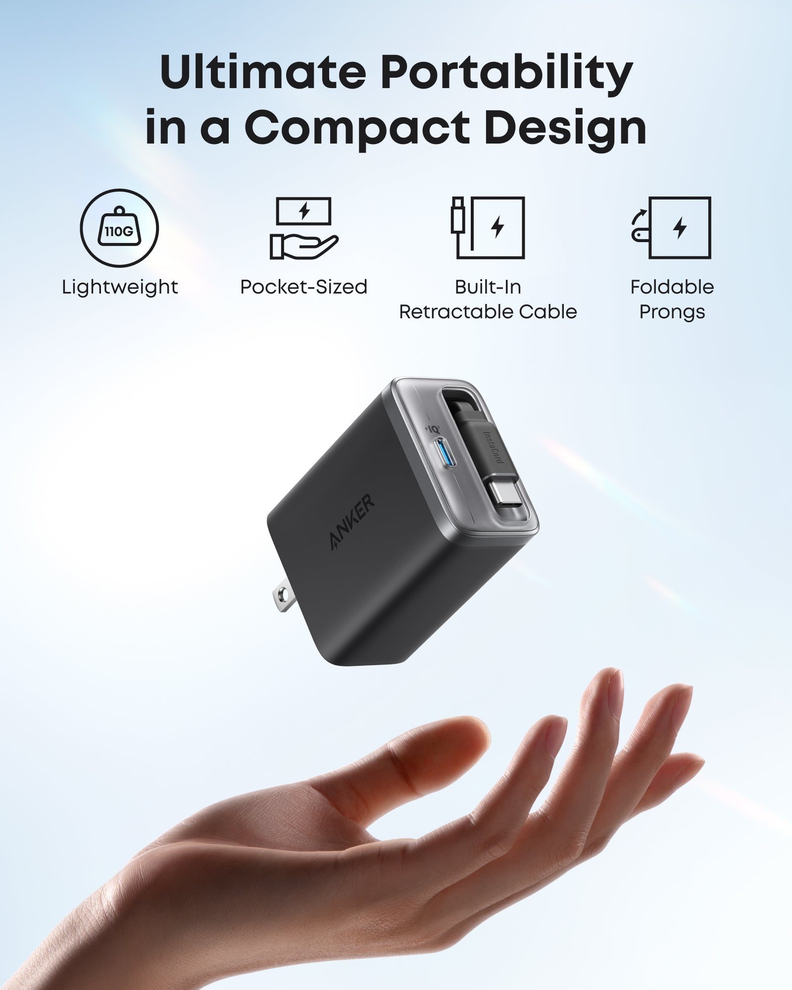Nano Charger (35W, Built-In Retractable USB-C Cable) F0