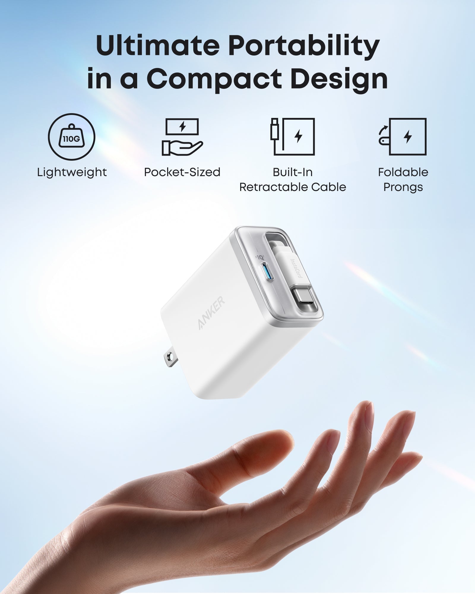 Nano Charger (35W, Built-In Retractable USB-C Cable) F0