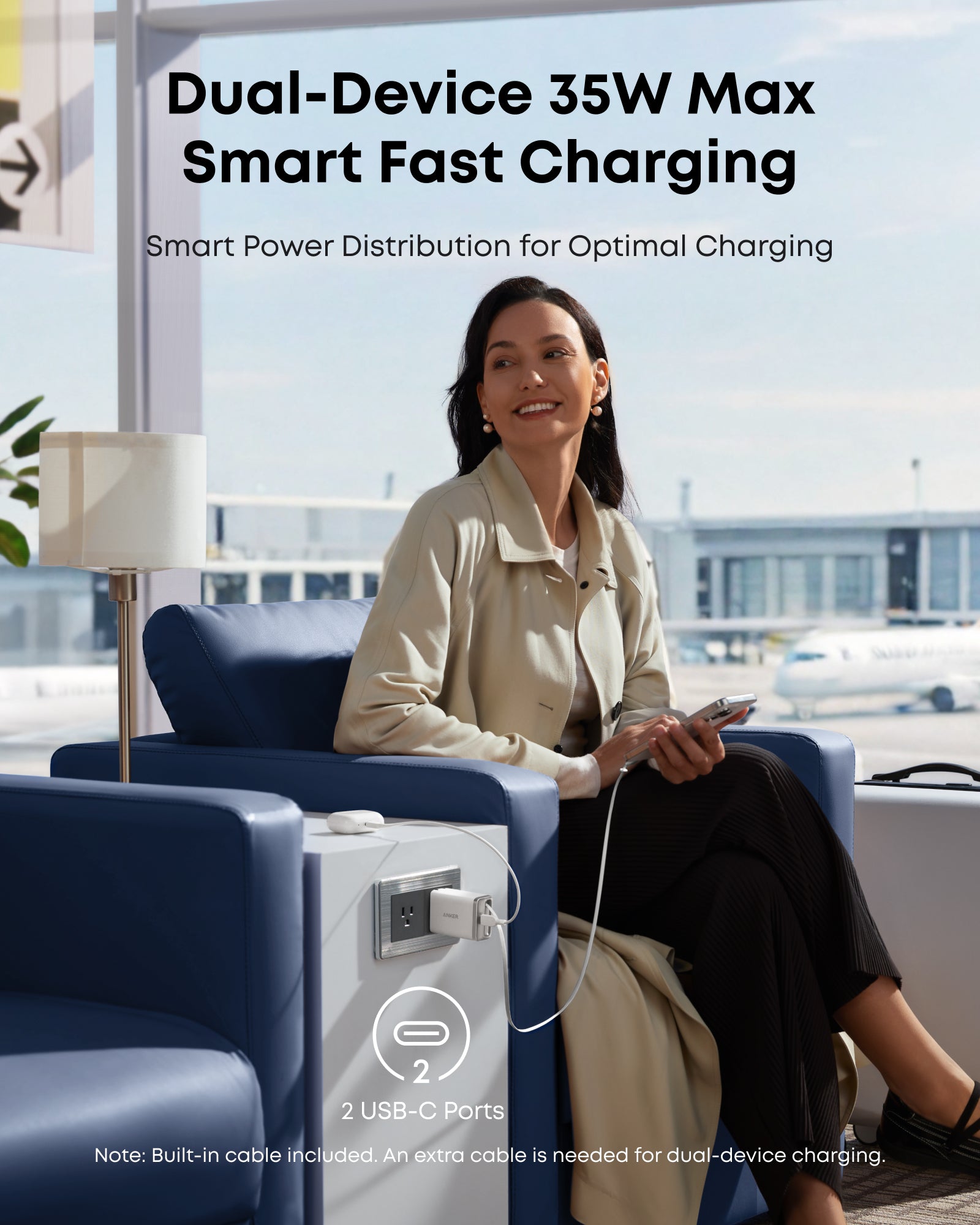 Nano Charger (35W, Built-In Retractable USB-C Cable) F0