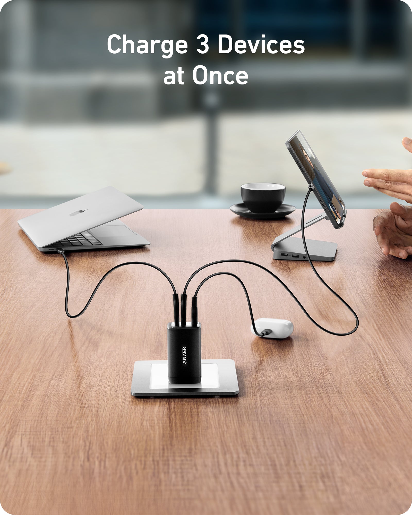 735 Charger (Nano II 65W) and New Nylon USB-C to USB-C 100W Cable (10 ft) A0