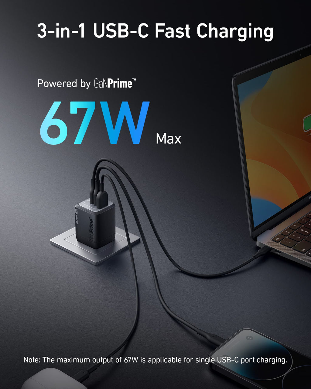 Prime 67W GaN Wall Charger (3 Ports) 2-Pack Z5