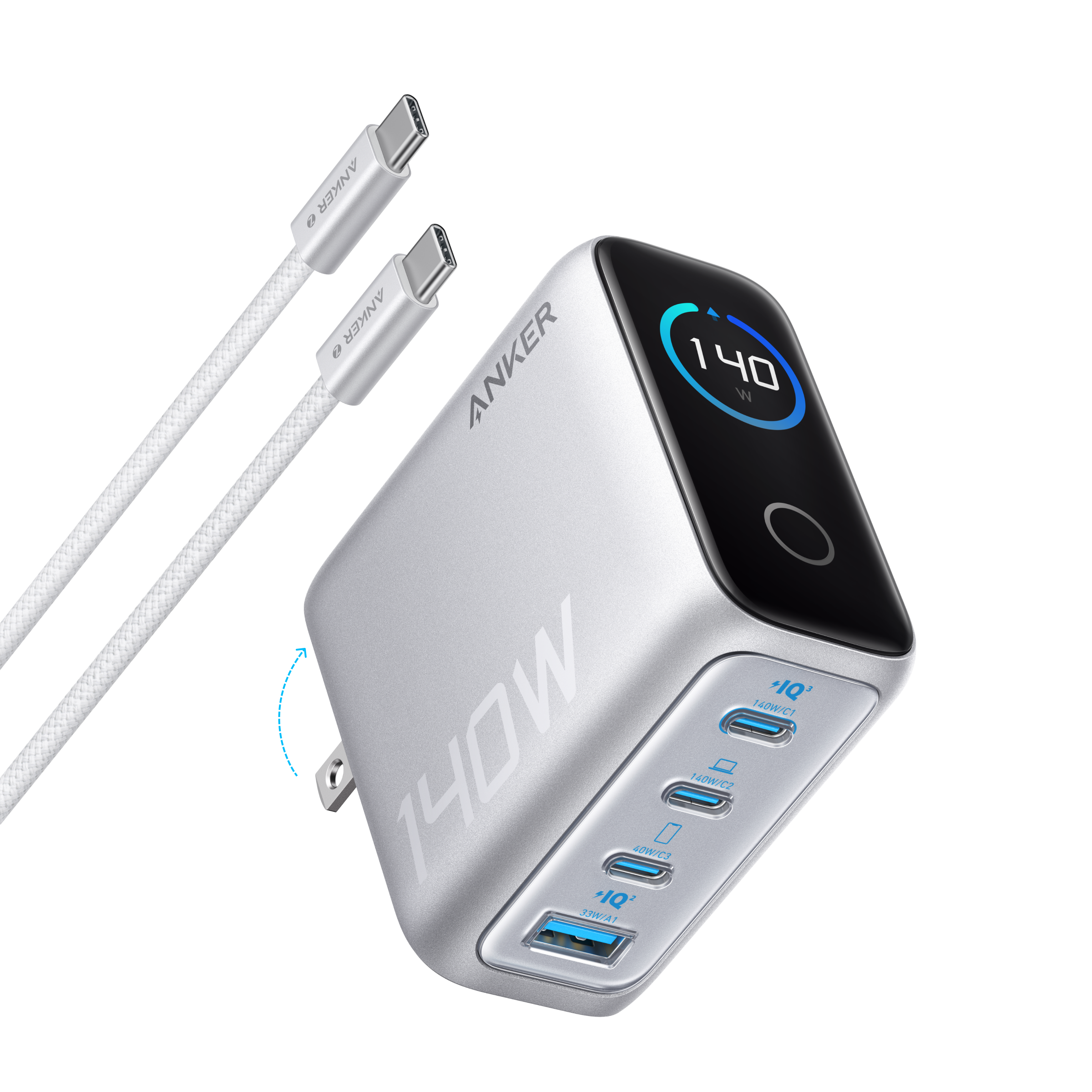 Charger (140W, 4-Port, PD 3.1) with USB-C Cable S2